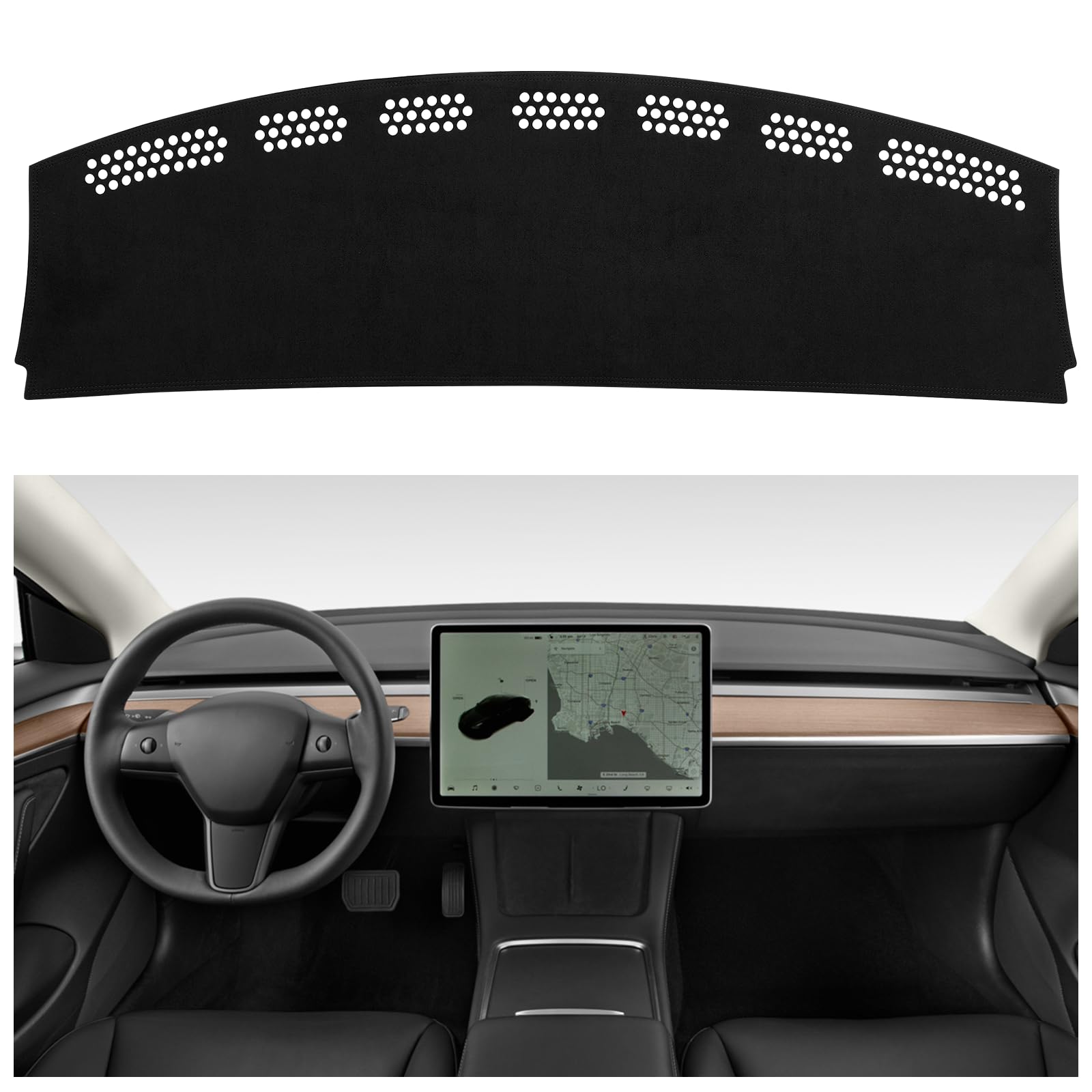 Speedwow Dashboard Dash Board Cover Mat Carpet Compatible With 2017-2023 Model 3/Y