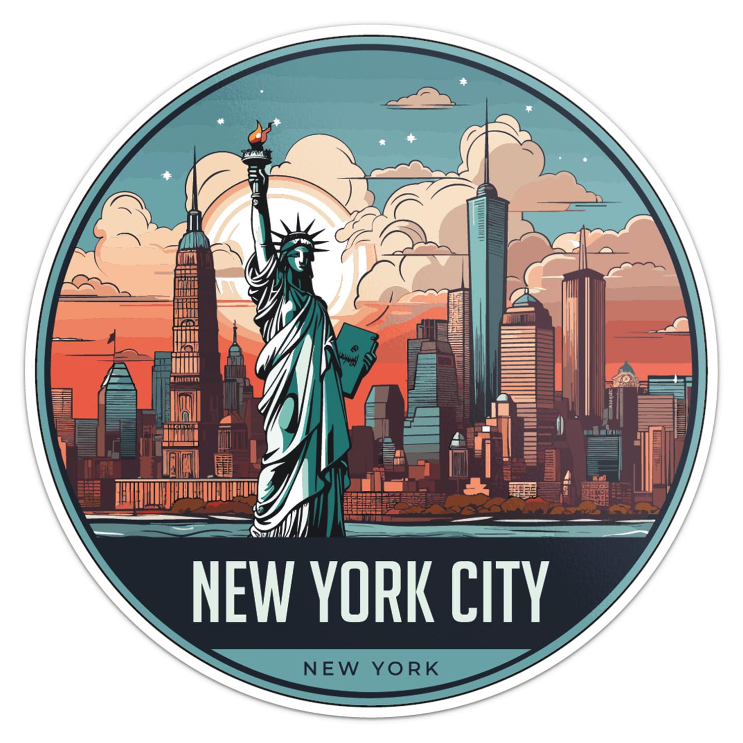 New York City Sticker - Waterproof Vinyl Decal for Car Bumper, Laptop, Water Bottle, Wall, and Window, Size - 3'' Longer Side