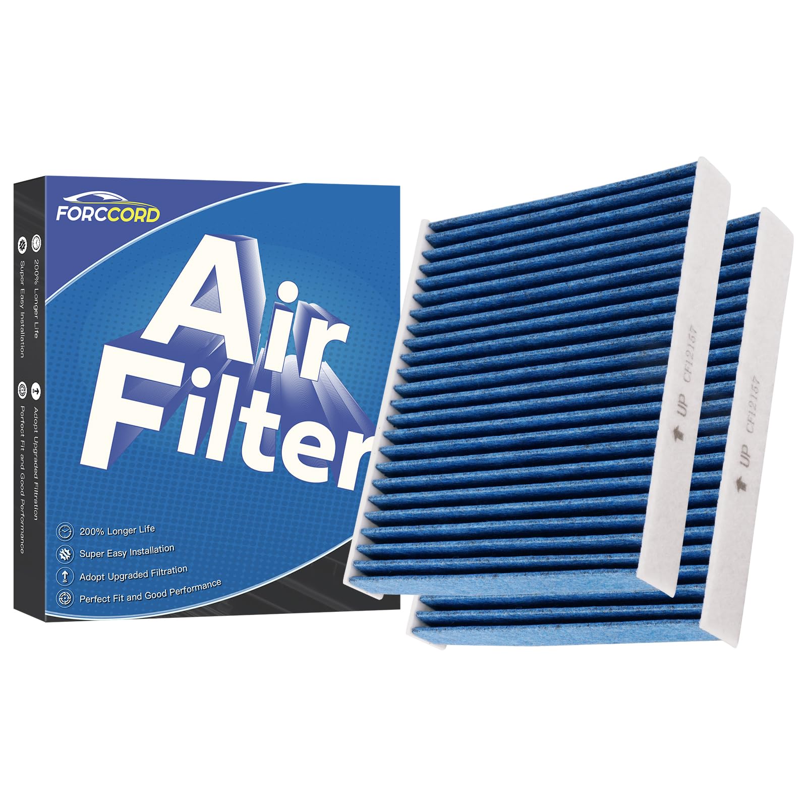 Forccord 2-Pack HEPA Cabin Air Filter Fits for Mazda CX-9 Toyota RAV4 Corolla Camry Highlander Lexus RX350 Activated Carbon Cabi