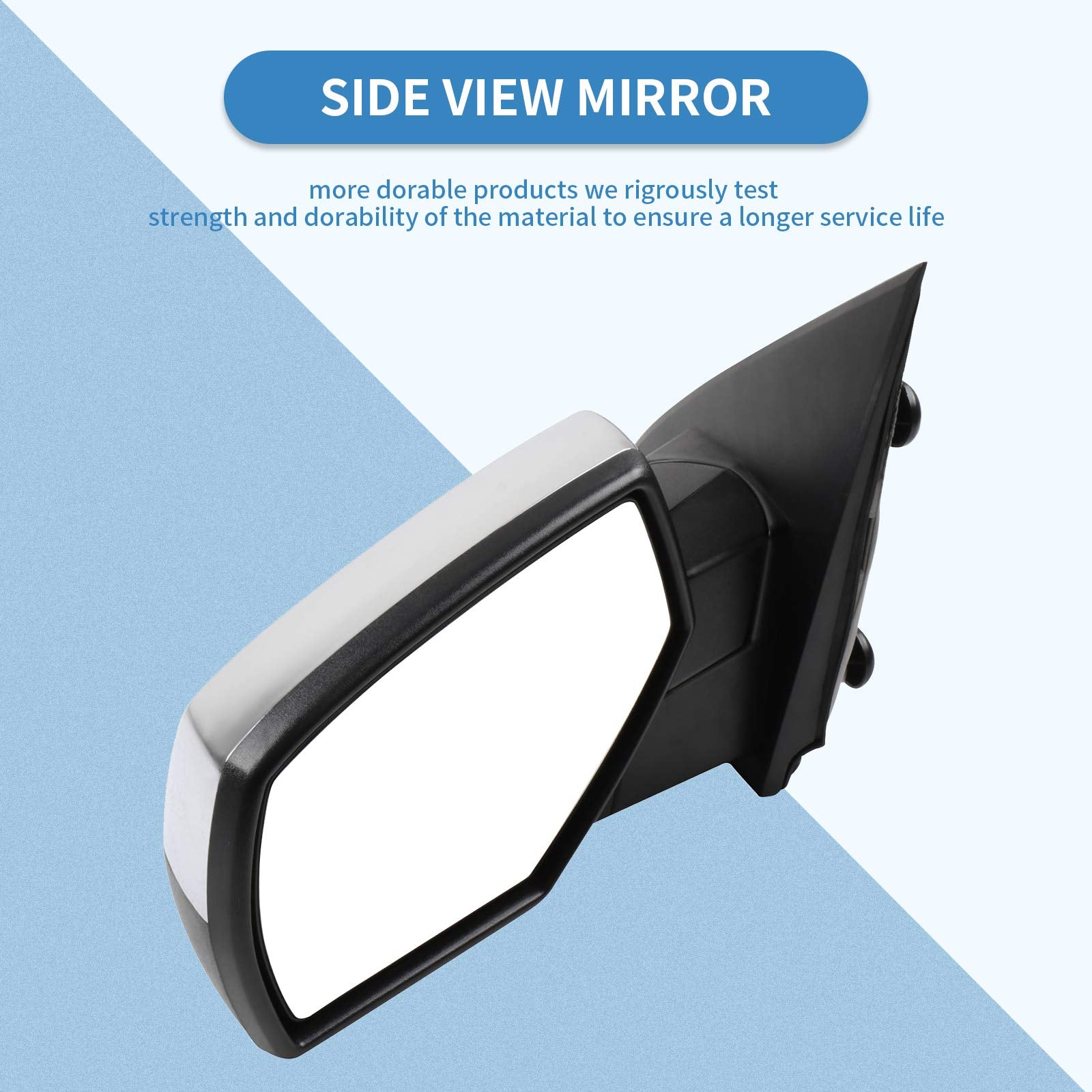 Eccpp Passenger Side Mirror Power Heated Right Rear View Mirror Chrome Fit 2014 2015 2016 2017 For Chevy Silverado 1500 Gmc Sier