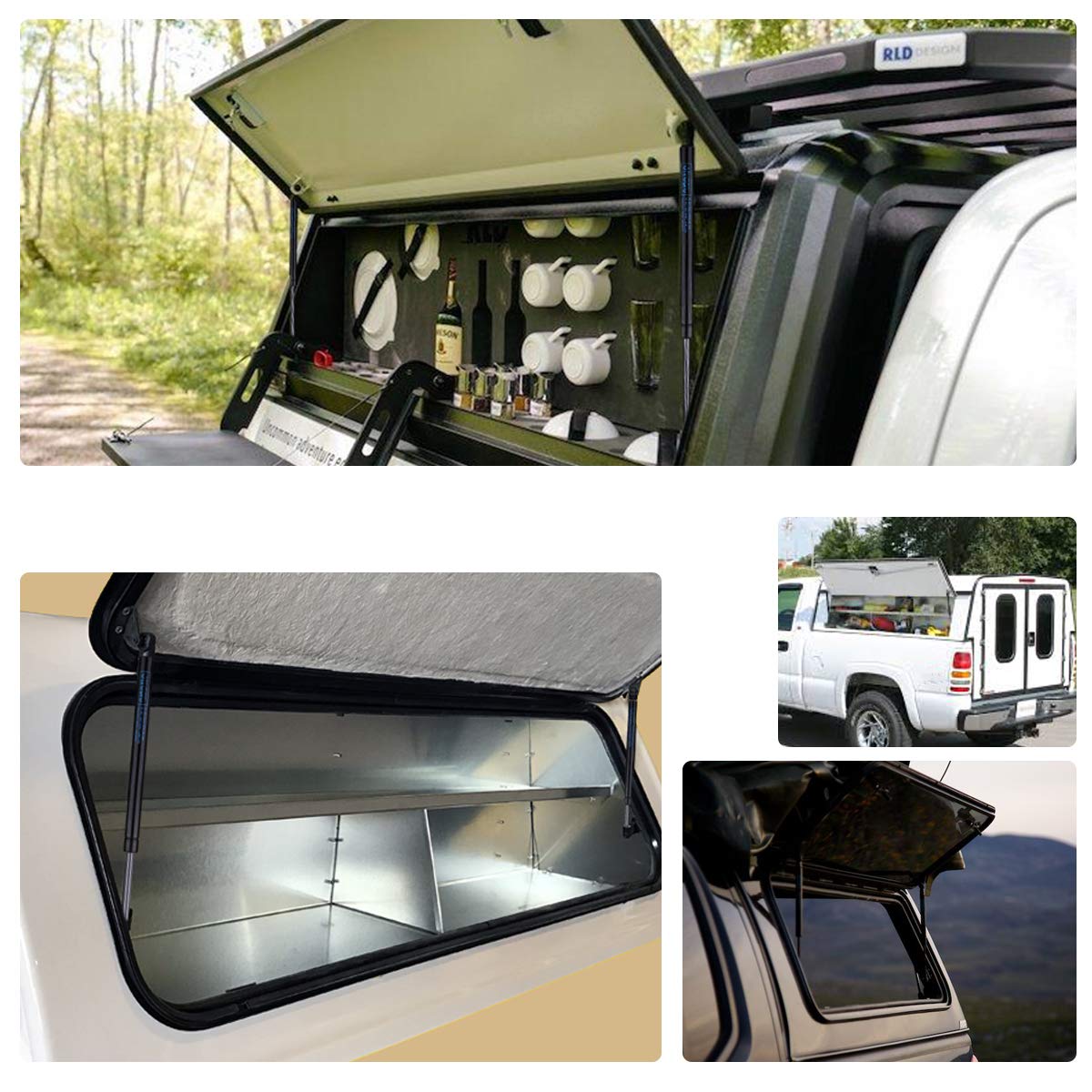 Arana 17 Inch 28 Lbs Gas Struts C16-02622 17.5Inch Spring Shocks For Truck Cap Topper Camper Shell Window Glass C1602622, 2Pcs Set