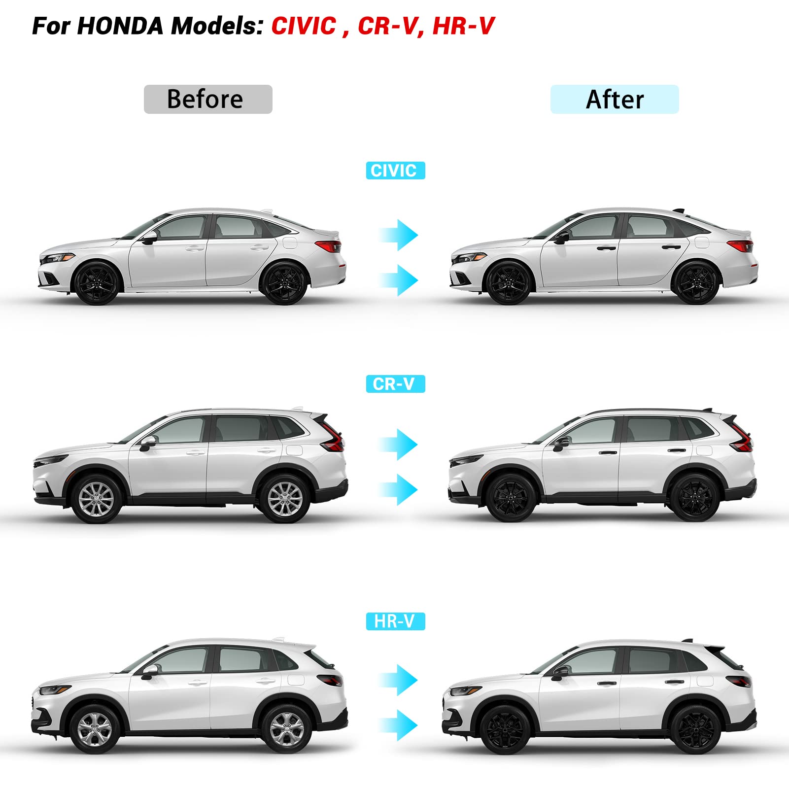 Thenice For 11Th Gen Civic Accessories Door Handle Cover Exterior Handle Protection For Honda Civic 2022-2024, Accord/Cr-V/Hr-V