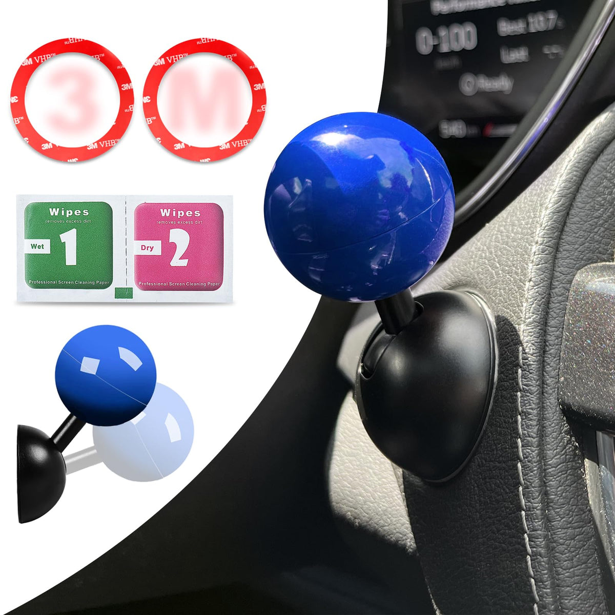 ???? Tape | Car Joystick Push Start Button Cover, Metal Push to Start Accessories, Car Starter Engine Start Stop Button Cover, C