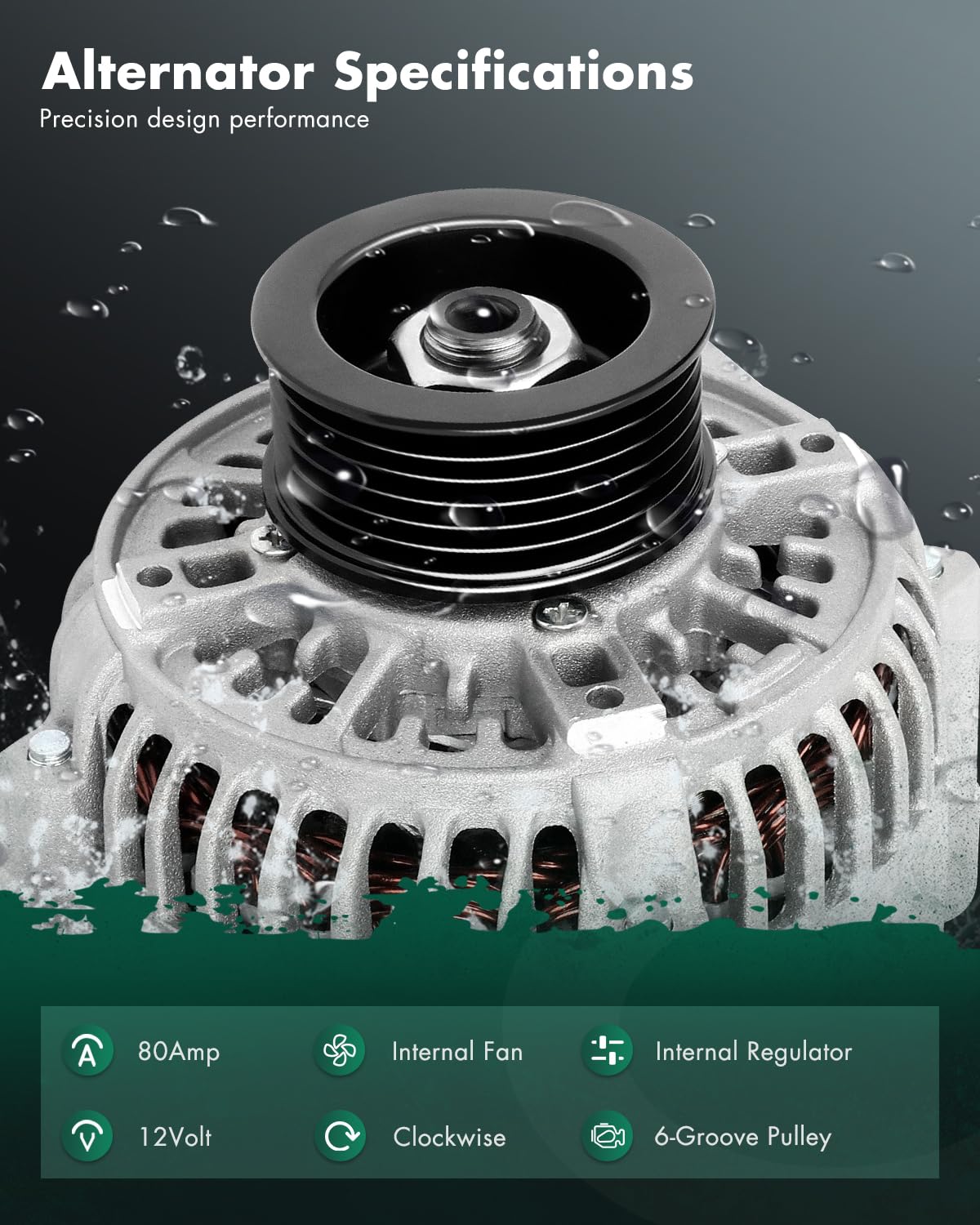 SCITOO New Alternator 80Amp 6-Wire Replacement for Lexus for ES300 1997-2001,for Toyota for Camry 2000-2001,for Toyota for Solar