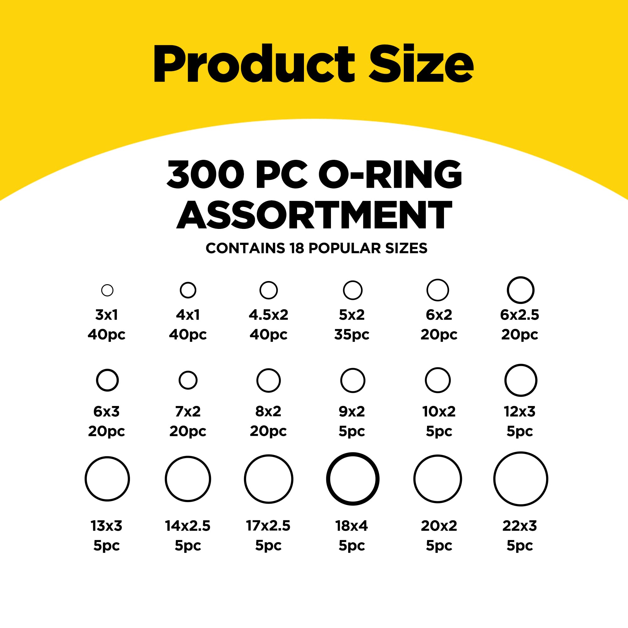 300 Pcs Rubber O-Ring Assortment Kit Set,O Rings Seal Gasket Rubber Washer Assortment Rubber,O-Rings Gaskets Washers For Car,Professional Plumbing,Faucet,Mechanic,Repairs,Air Or Gas Connections