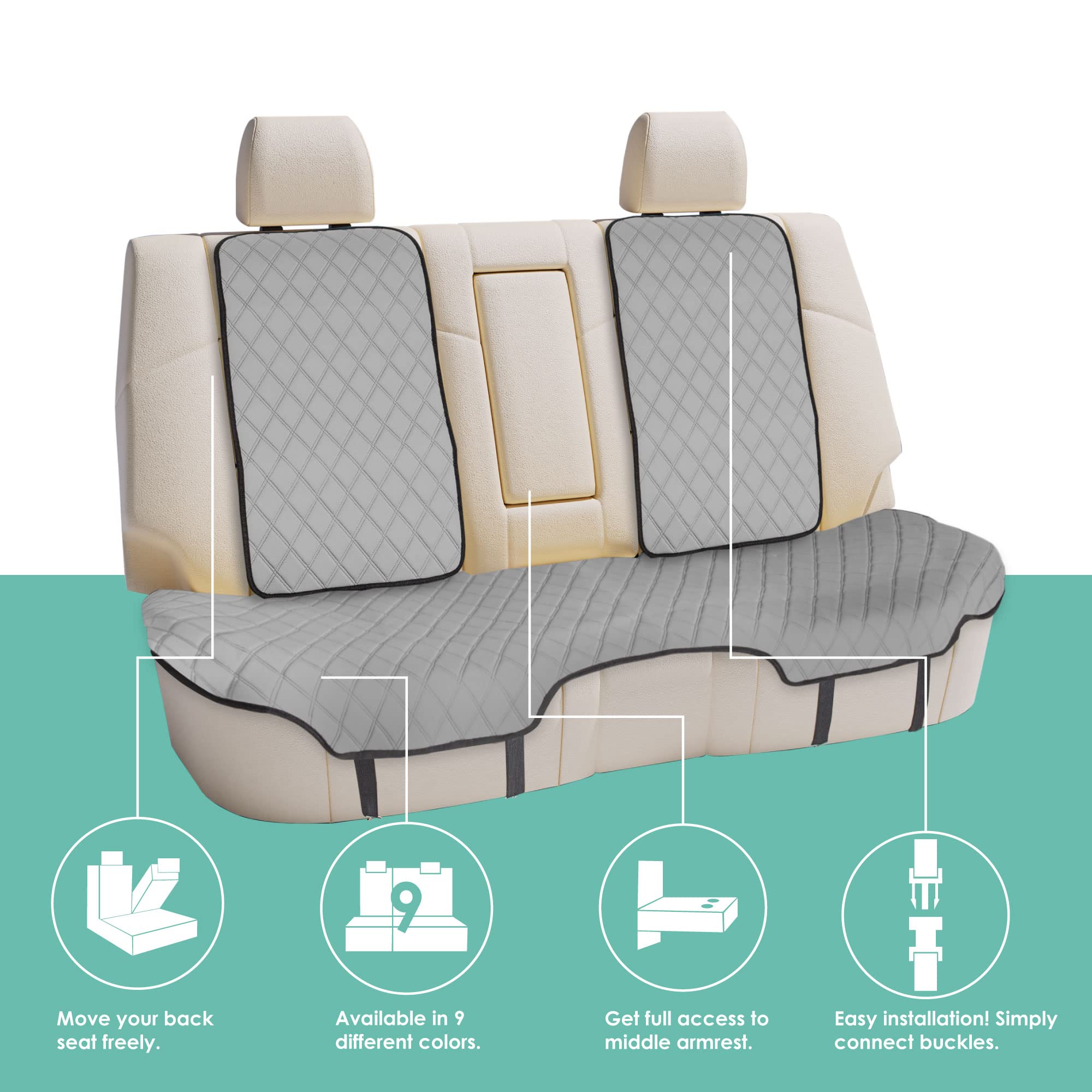 Fh Group Car Seat Cushio Neosupreme Automotive Seat Cushions - Universal Fit, Rear Car Seat Cushion, Car Seat Cushions With Non-