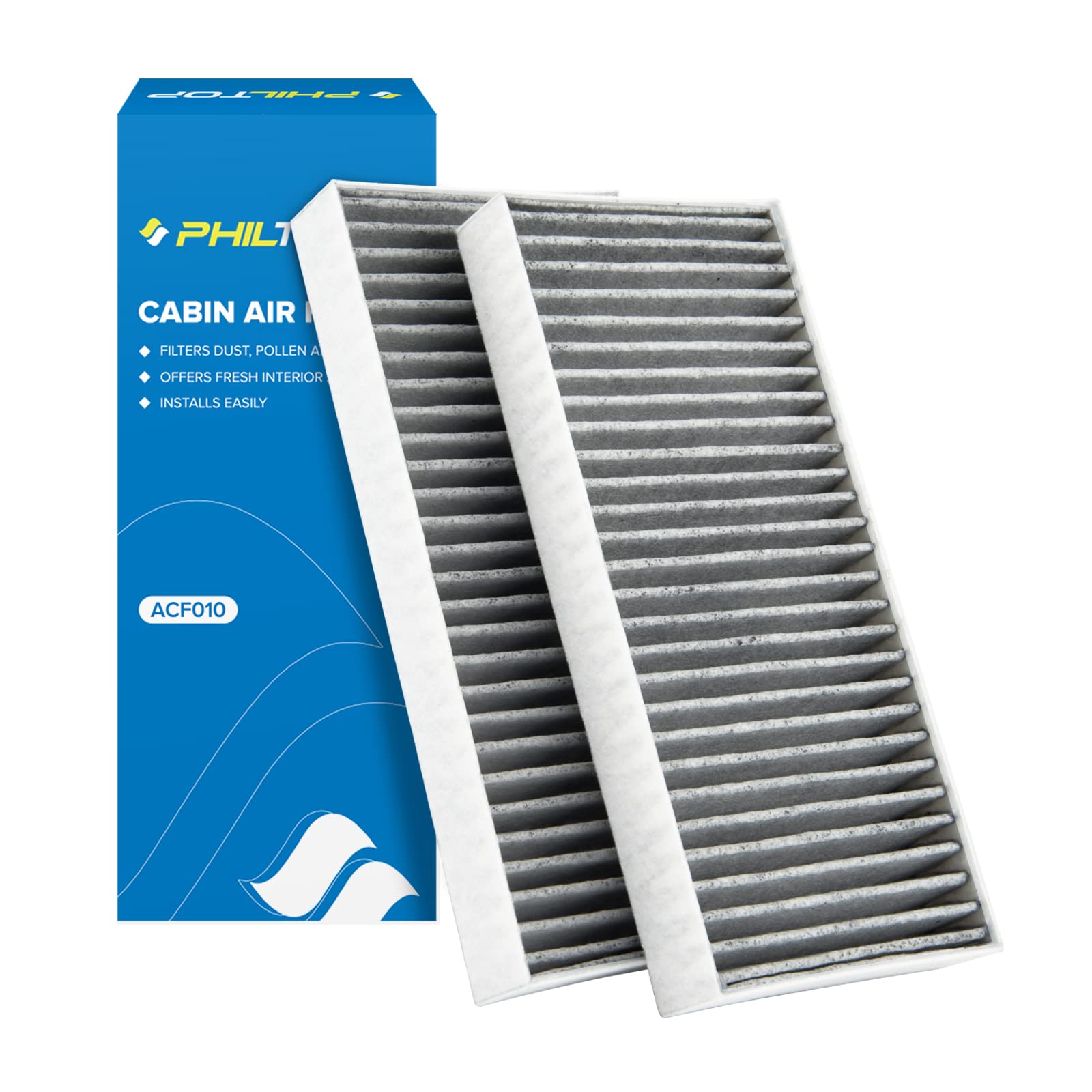 Philtop Cabin Air Filter, Replacement For Cp388, Cf10388, Armada(2005-2015), Titan(2004-2015), Nv2500(2012-2014), Nv3500(2012-2014), Qx56(2004-2010), Acf010, Includes Activated Carbon, Pack Of 2