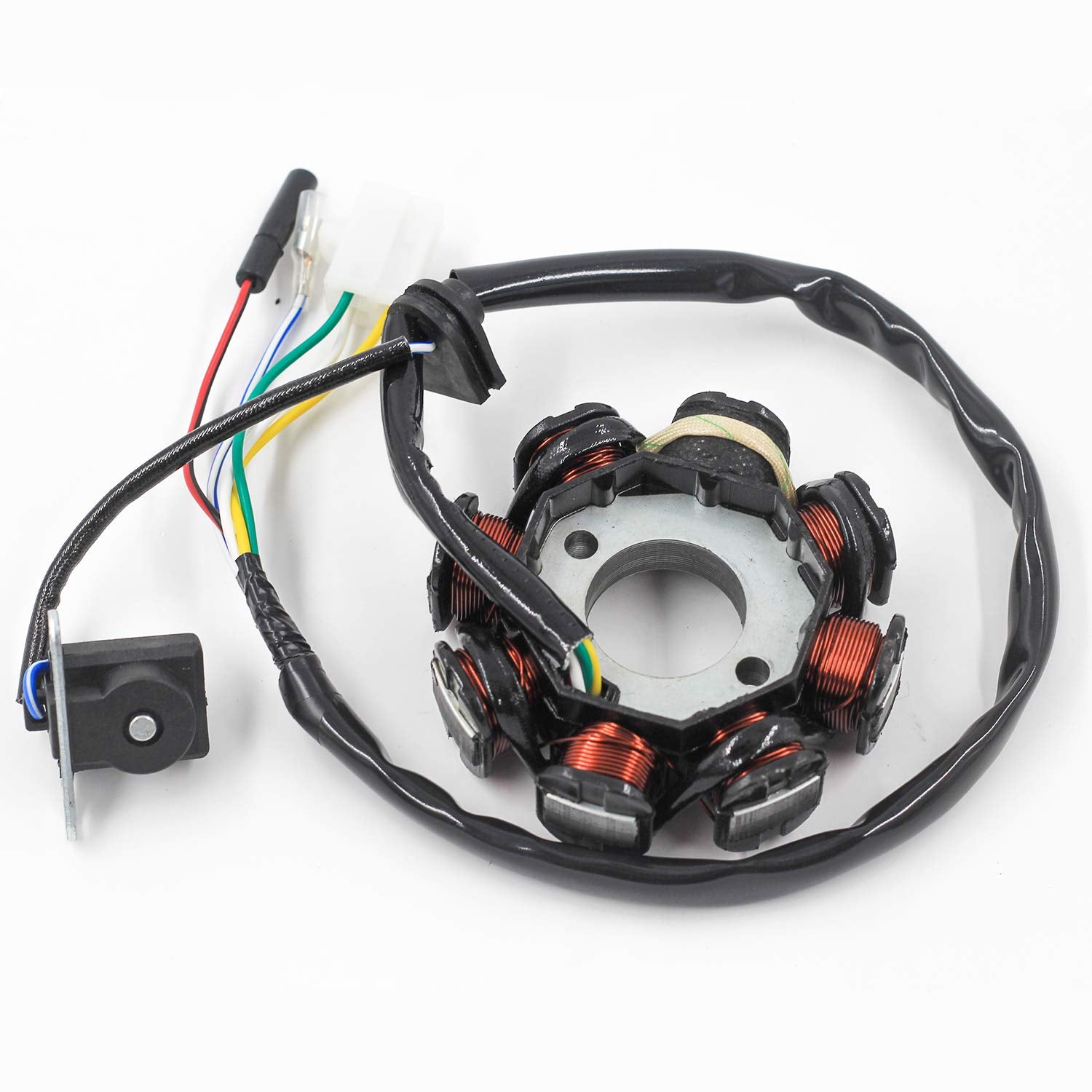 Trkimal Ignition Stator Magneto 5 wire AC 8 Pole Coil for GY6 49cc 50cc 80cc 125cc 150cc139QMB 147QMD 152QMI 157QMJ engine, GY6