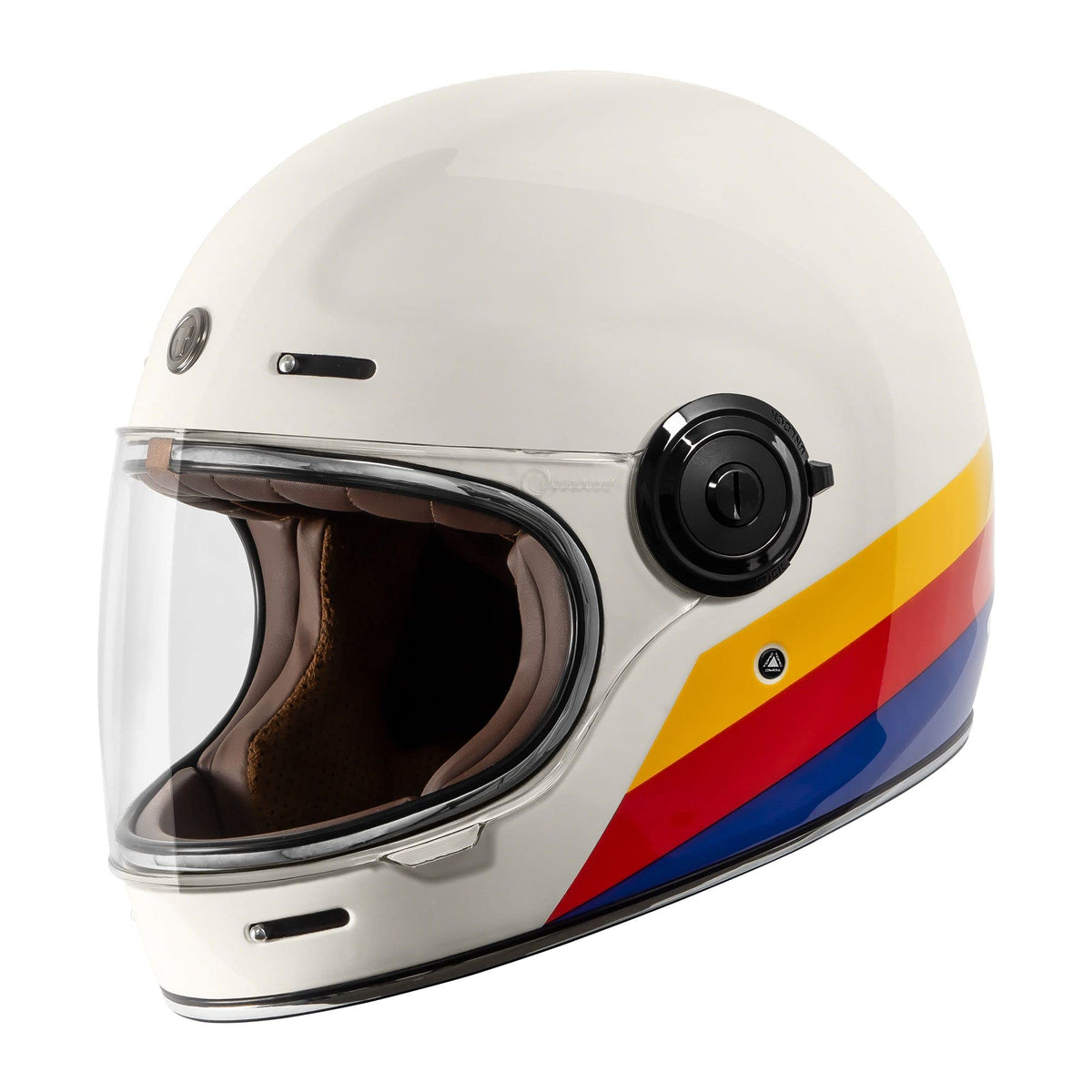 Torc T1 Unisex-Adult Retro Full Face Motorcycle Helmets, Pearl White Full Tree, 3X-Large