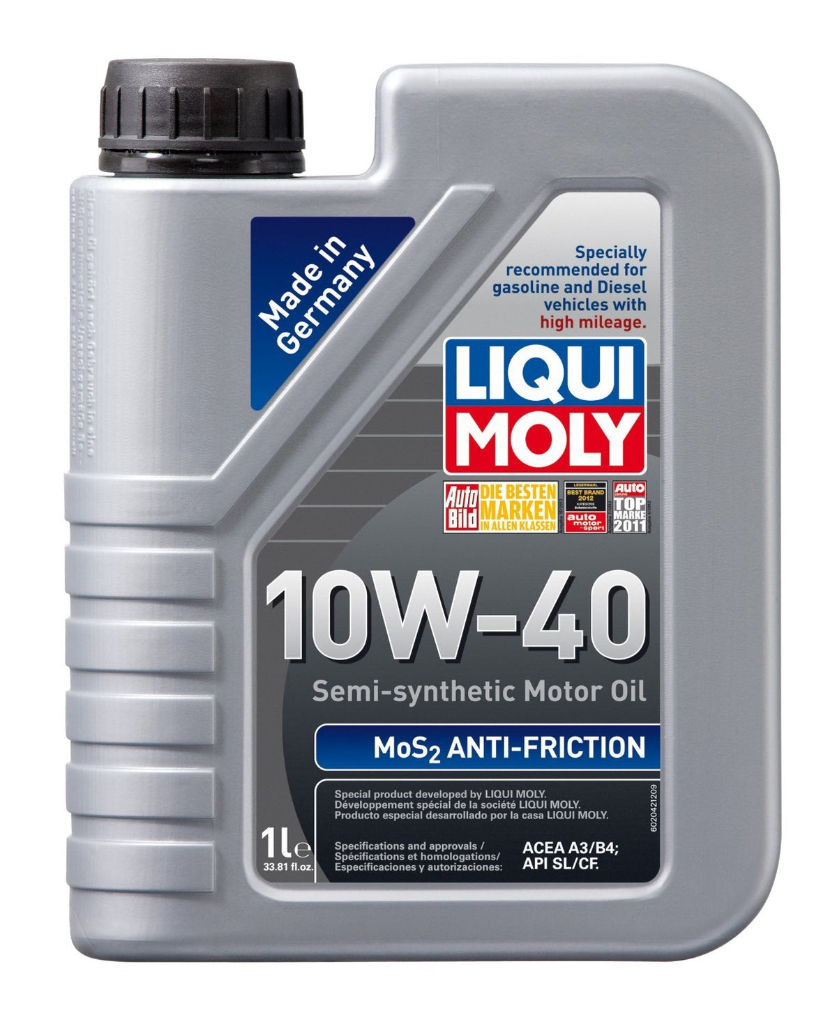 Liqui Moly (2042-12Pk Mos2 Anti-Friction 10W-40 Motor Oil - 1 Liter, (Pack Of 12)
