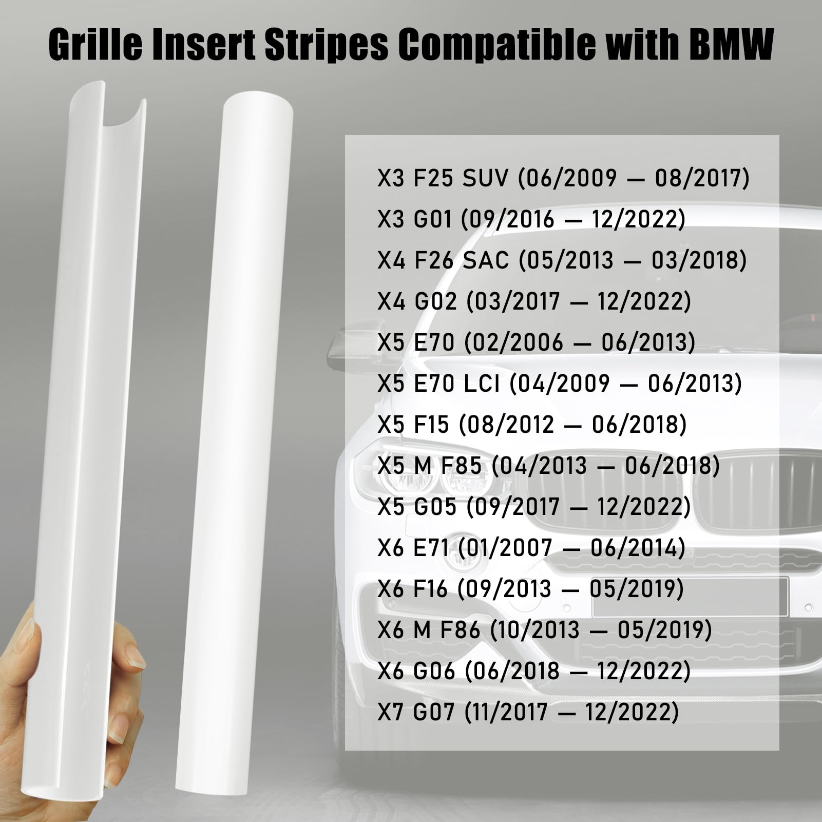 Jaronx Compatible with BMW V Brace Cover,Grille Inserts V Bar Brace Wrap Covers Compatible with BMW X3 F25 G01/X4 F26 G02/X5 E70