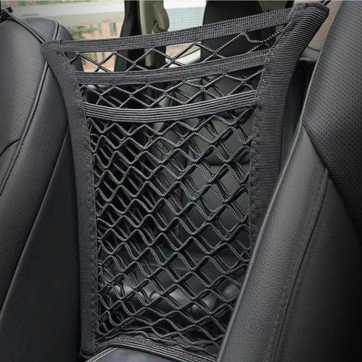 Universal Car Front Seat Net Pocket Organizer,Stretchable Hanging Storage Net Bag Purse Holder for Car,Barrier of Backseat Dog O