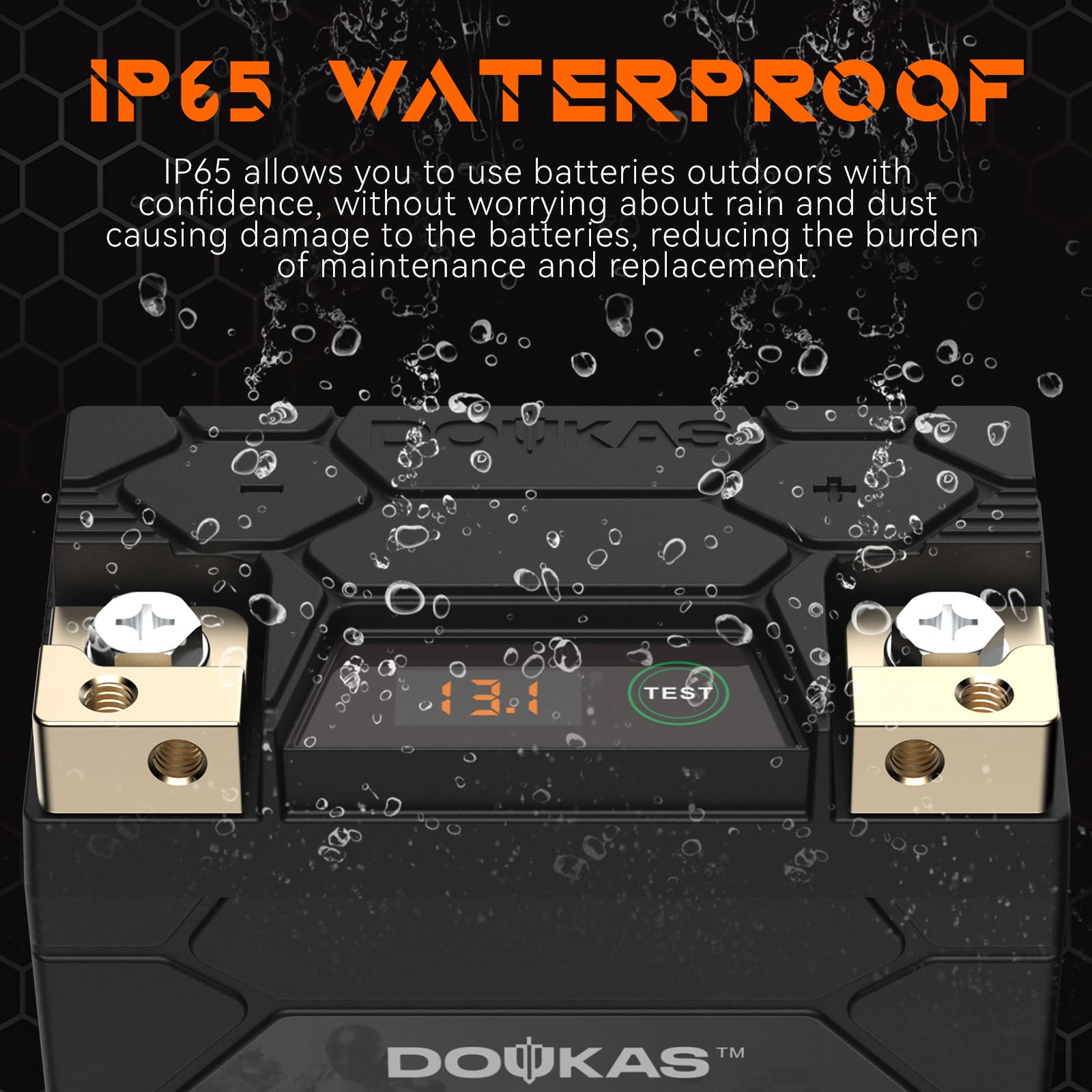 DOUKAS DKL5 300A LiFePO4 Motorcycle Lithium Battery, 12V 2Ah Powersports Battery, Compatible Jet Ski, Quad, Lawn Mower, ATV, UTV