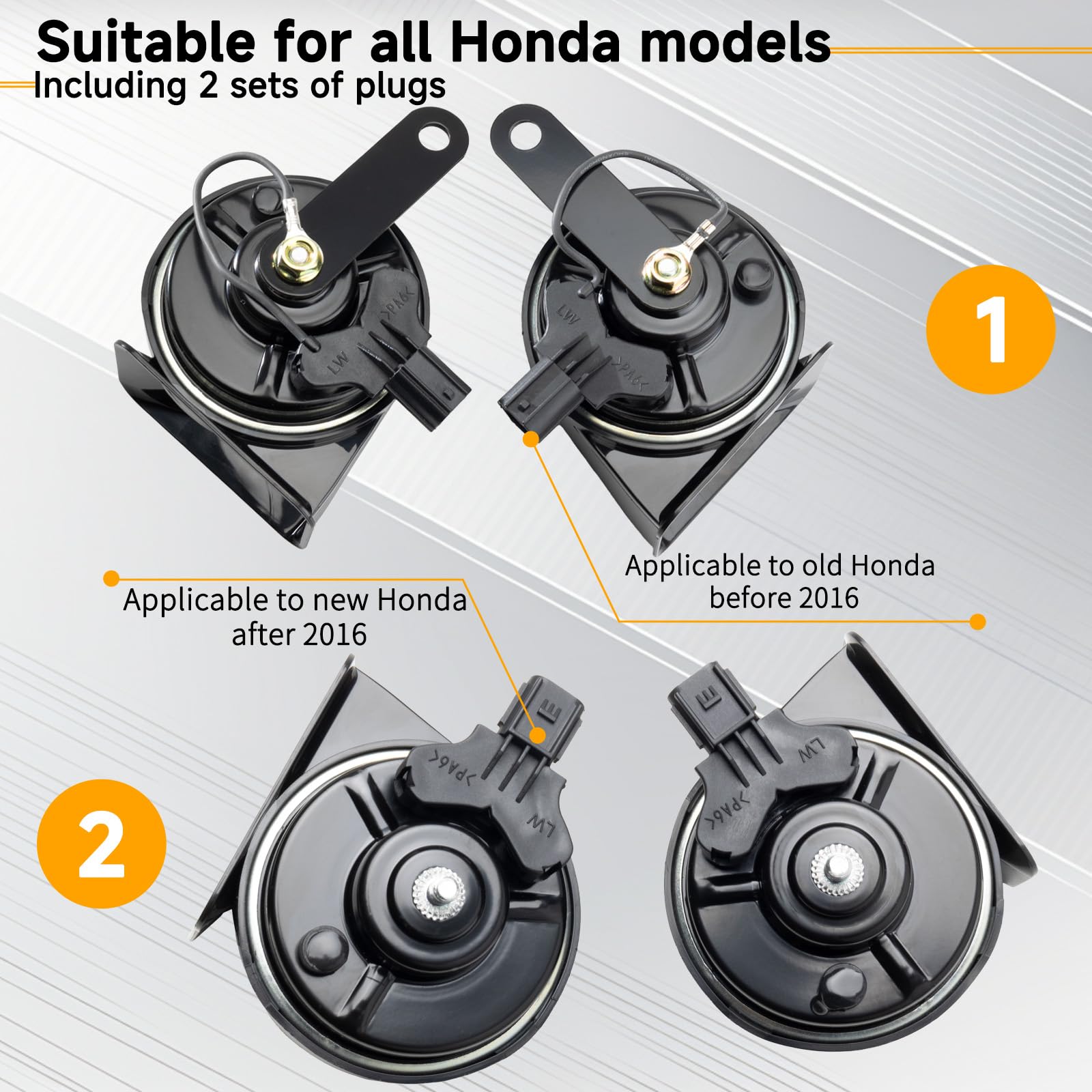 Farbin Special Interface Auto Horn Compatible With Honda/New Civic 12V Car Horn Loud With Protective Grill Dual-Tone Electric Sn