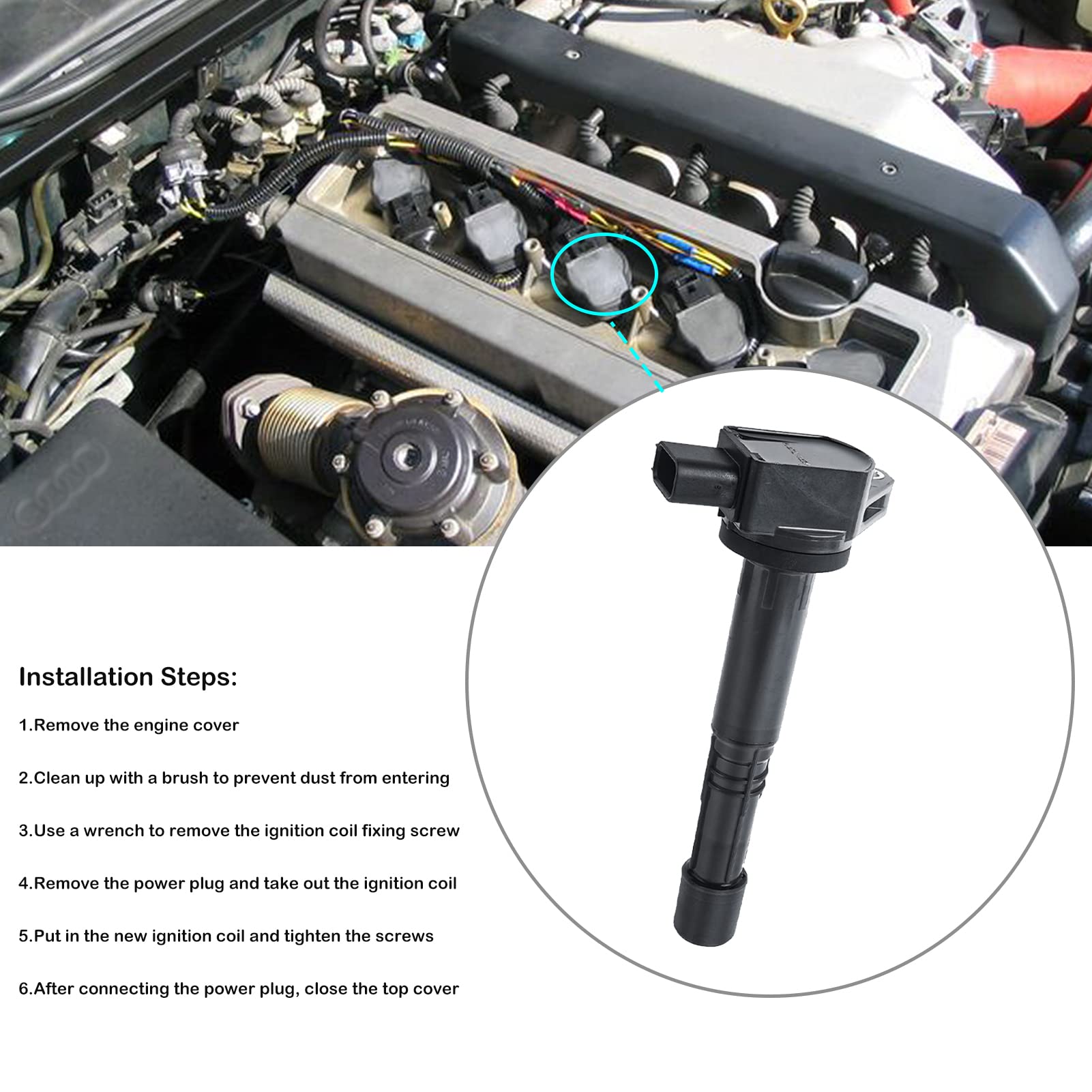 Set Of 4 Ignition Coil Pack Spark Plugs Fits For Honda Accord Crv Civic Si Element Acura Rsx Csx 2002 2003 2004 2005 2006 2007 2008 2009 2.4 2.0 L4 Ignition Coils Spark Plugs Uf311 Uf583 C1382