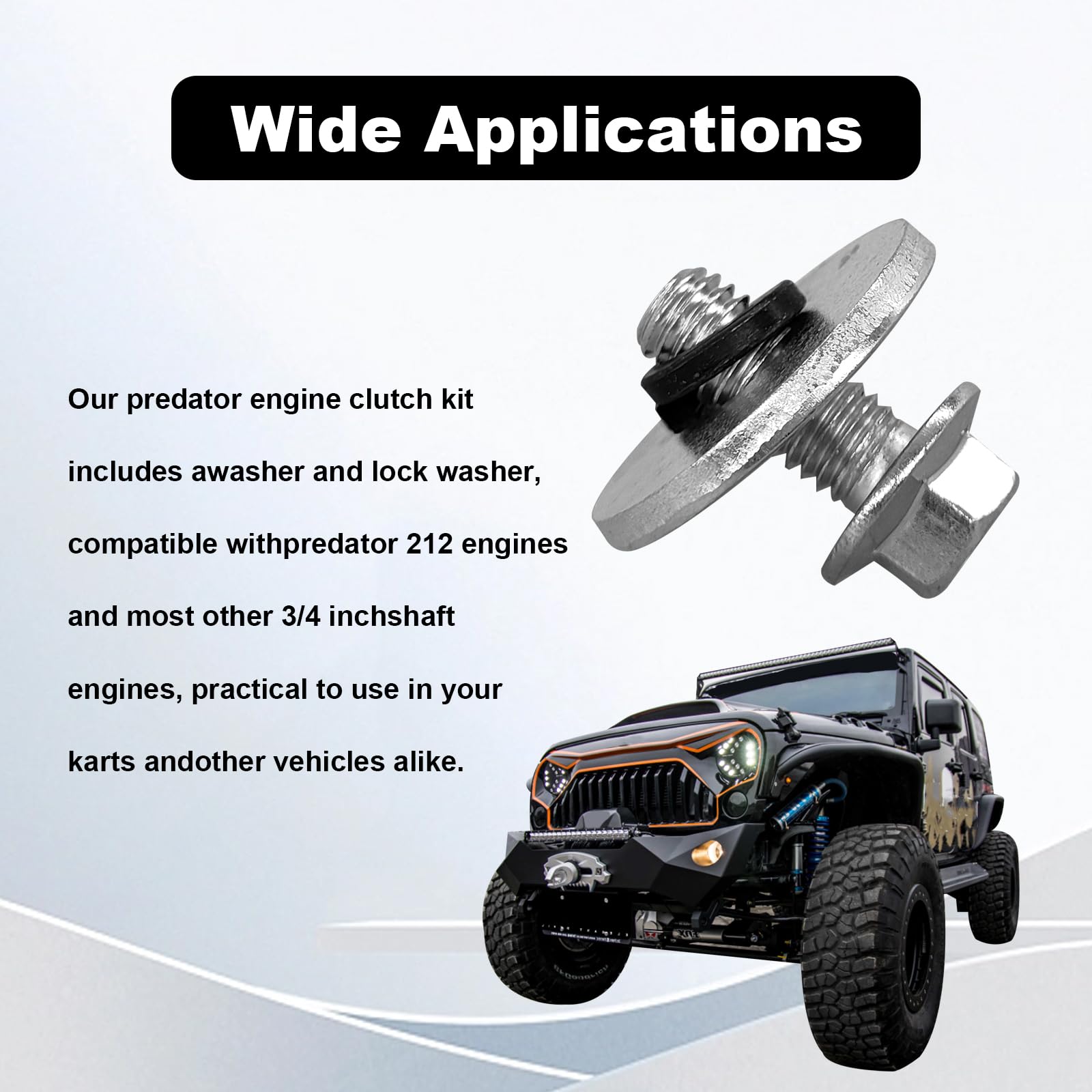 3/4 Inch Go Kart Clutch Bolt Kit Predator Engine Clutch and Lock Washer, Bolts for 10/12 Teeth Clutch Bolt Kit Compatible with G