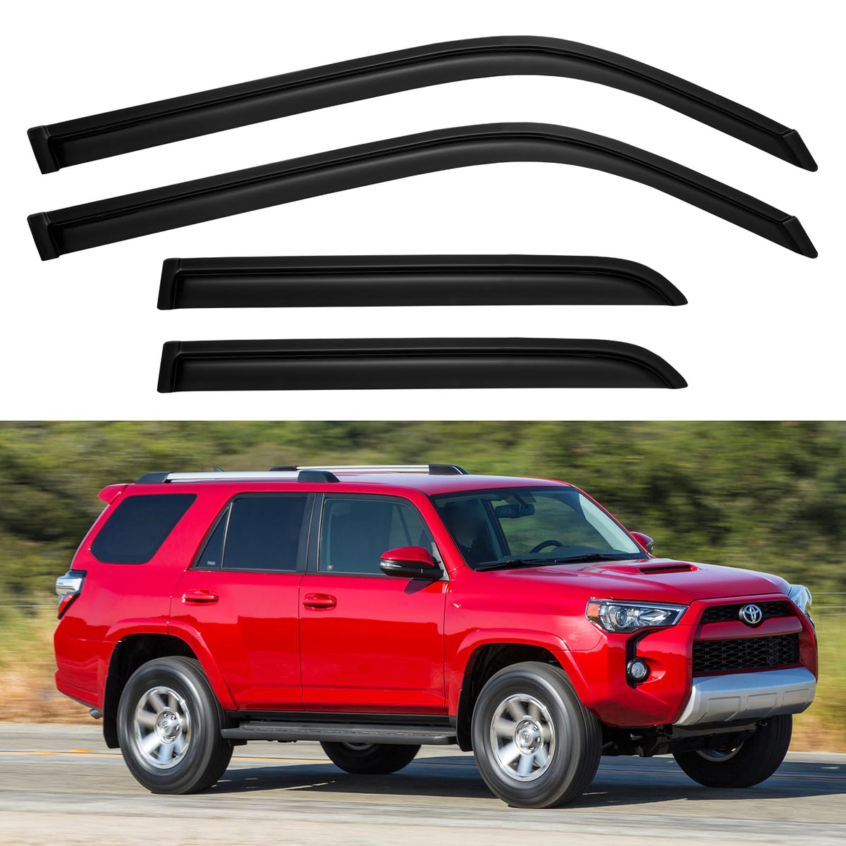 Window Visors Rain Guards for 2010-2024 Toyota 4Runner, Out-Channel Window Vent Wind Deflectors Visors Shades for 10-24 4 Runner