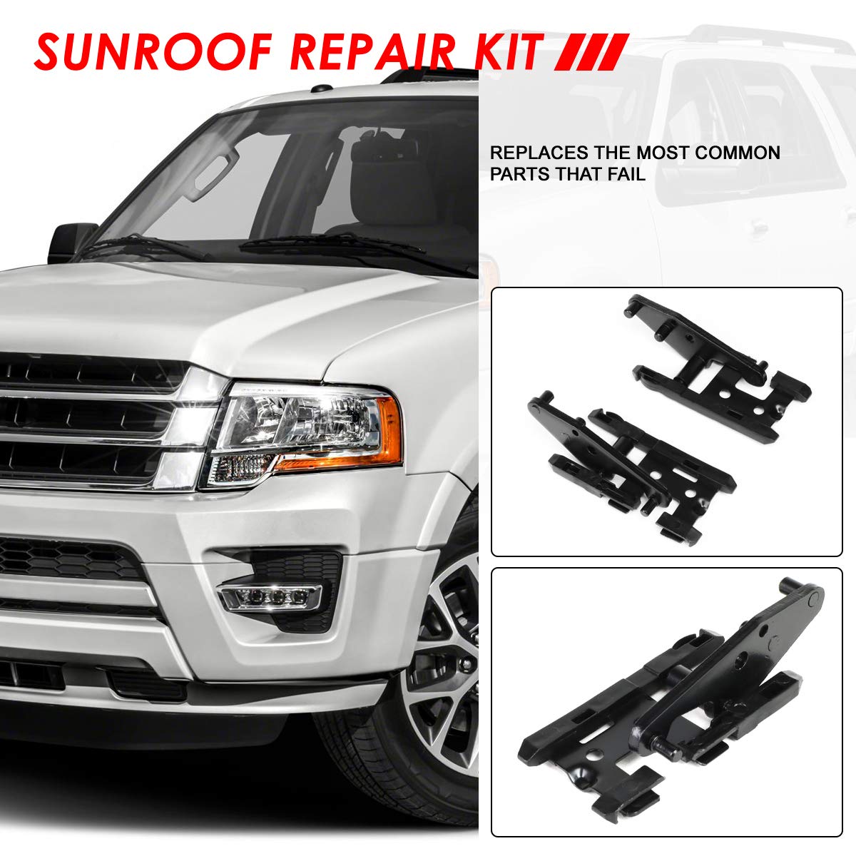 Auto Dynasty Sunroof Track Repair Kit Compatible With Ford F-150 F-250 F-350 F-450 Expedition Lincoln Navigator Mark Lt 00-17