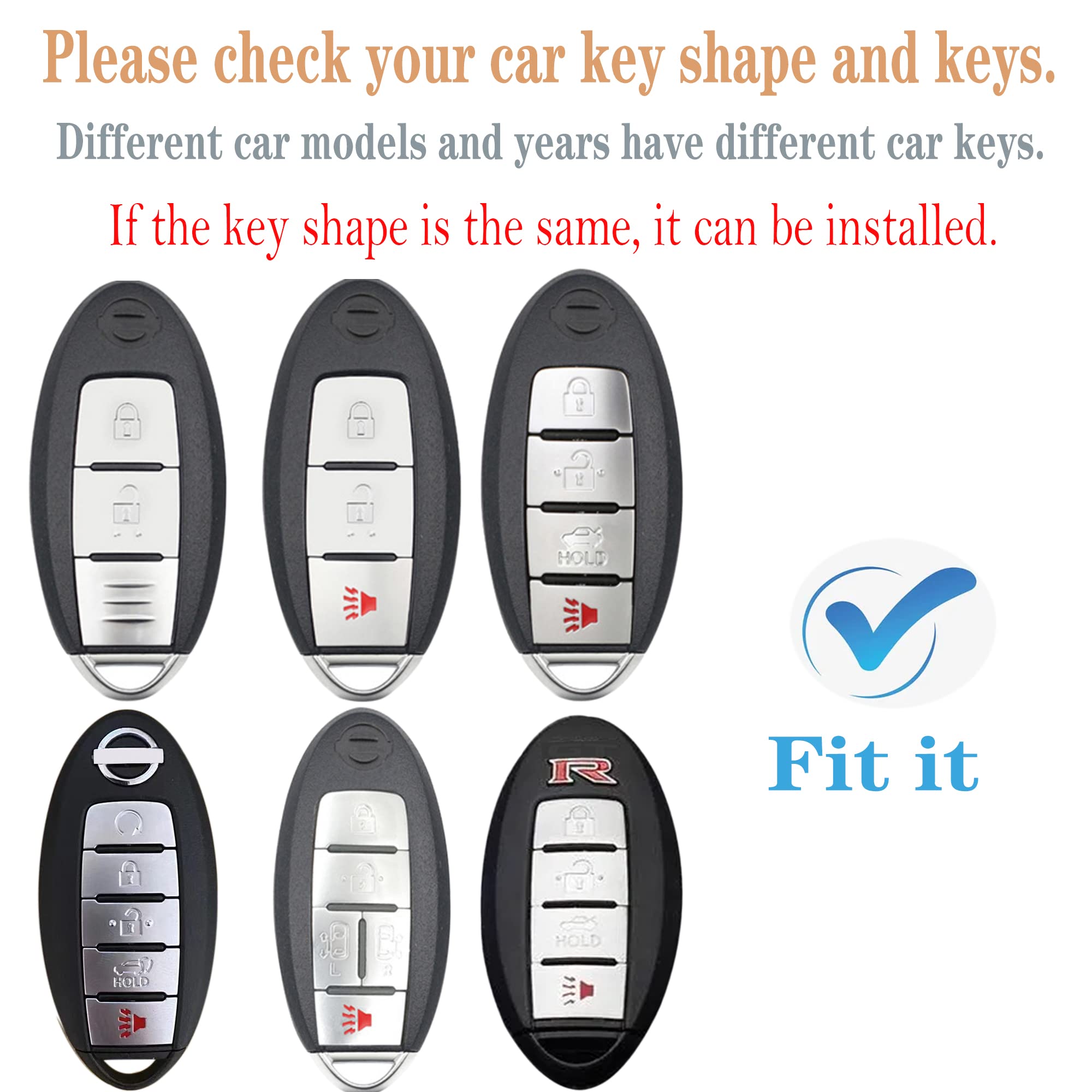 Kirsnda Key Fob Cover Case With Keychain,Soft Tpu Protect Car Key Compatible With Altima Rogue Maxima Pathfinder Ect 3/4/5 Buttons Remote Smart Key,Key Case-Red