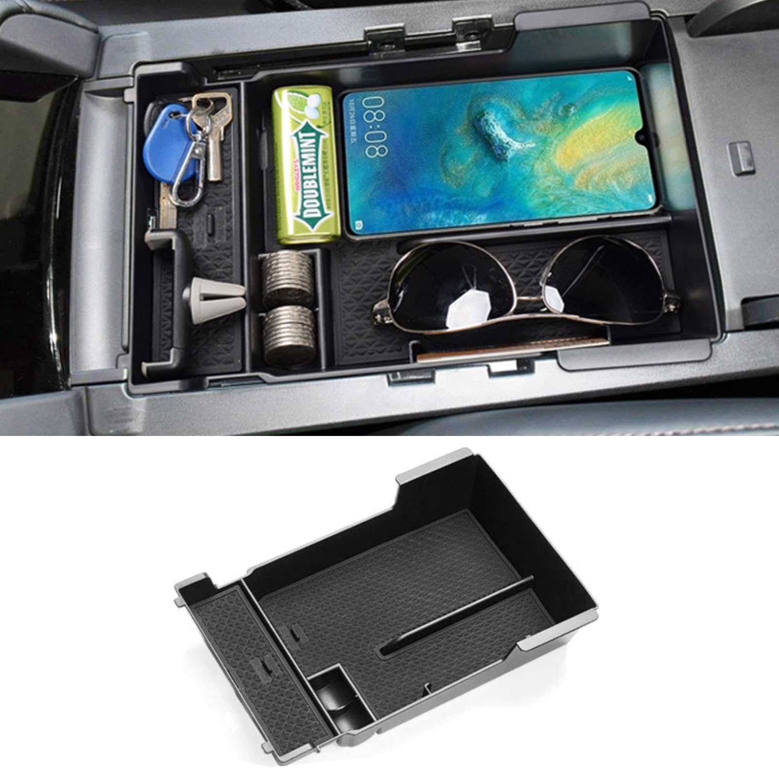 Ttcr-Ii For Mazda3 Center Console Organizer Tray 2019-2025, For Mazda 3 Center Armrest Storage Box, Compatible With 2019-2025 Ma
