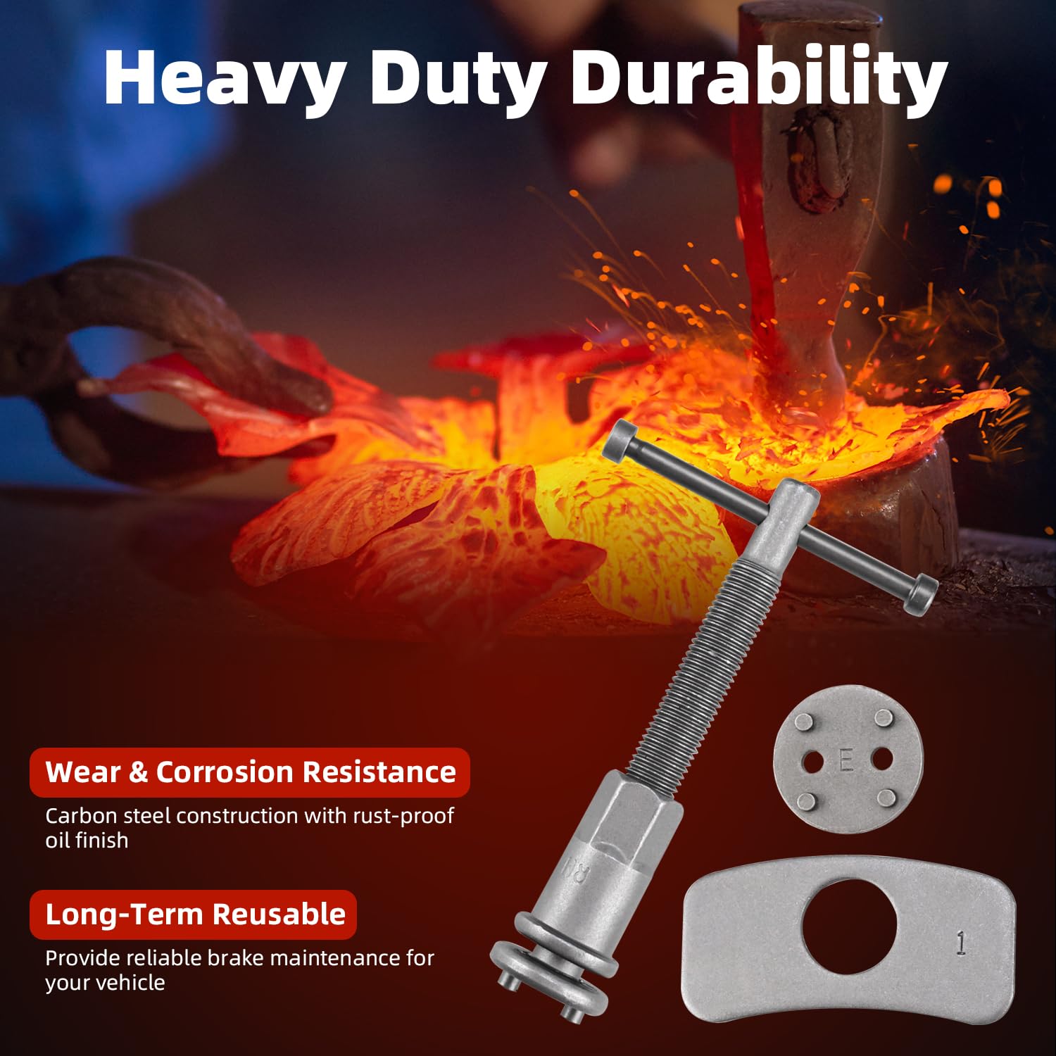 8MILELAKE 12pcs Disc Brake Caliper Compression Wind Back Tool Kit, Heavy Duty Brake Piston Caliper Compression Tool Set for Brak