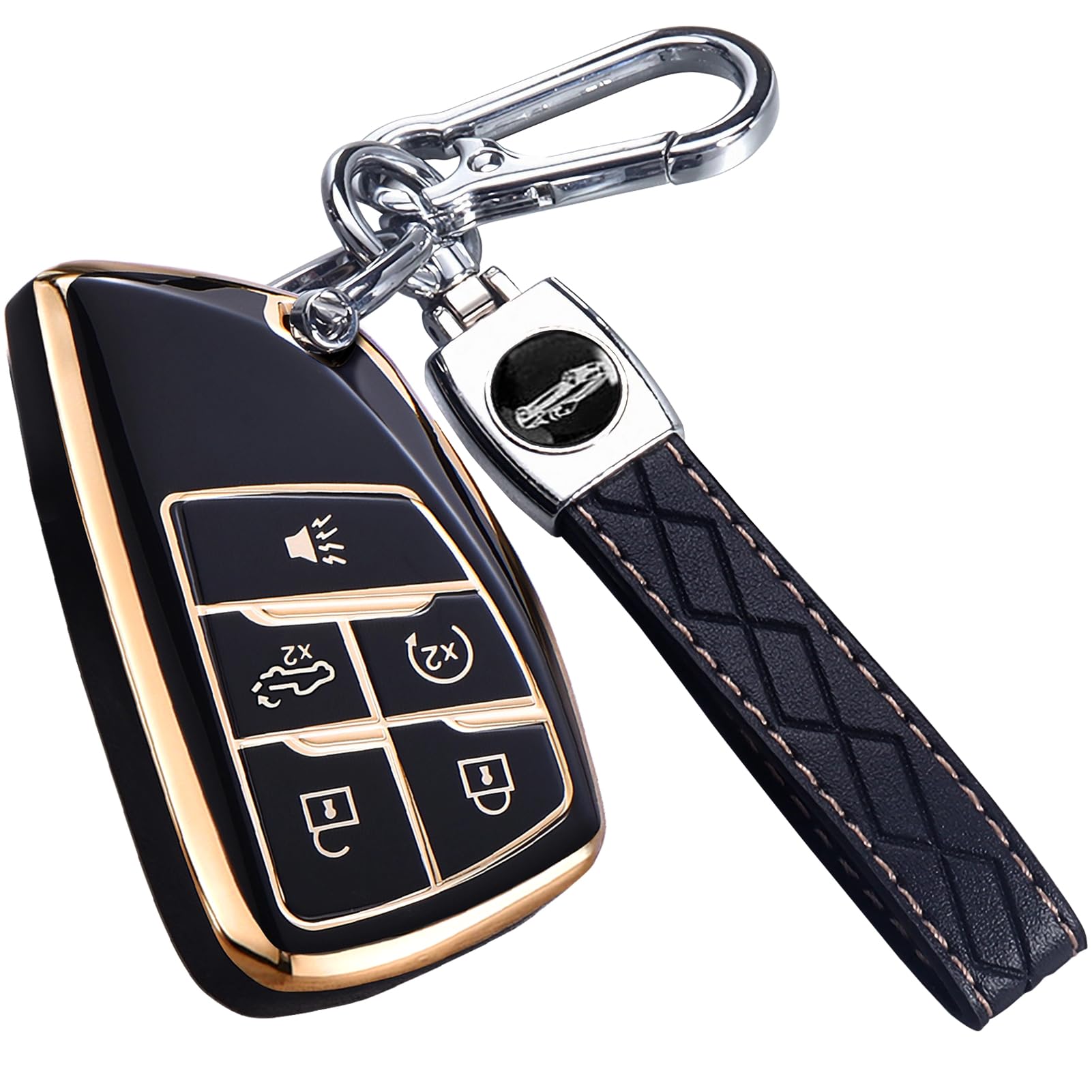 For Chevy Gmc Key Fob Cover With Keychain, For 2022 2023 2024 Chevrolet Silverado 1500 Gmc Sierra 1500 2500Hd 3500Hd Buick Envis