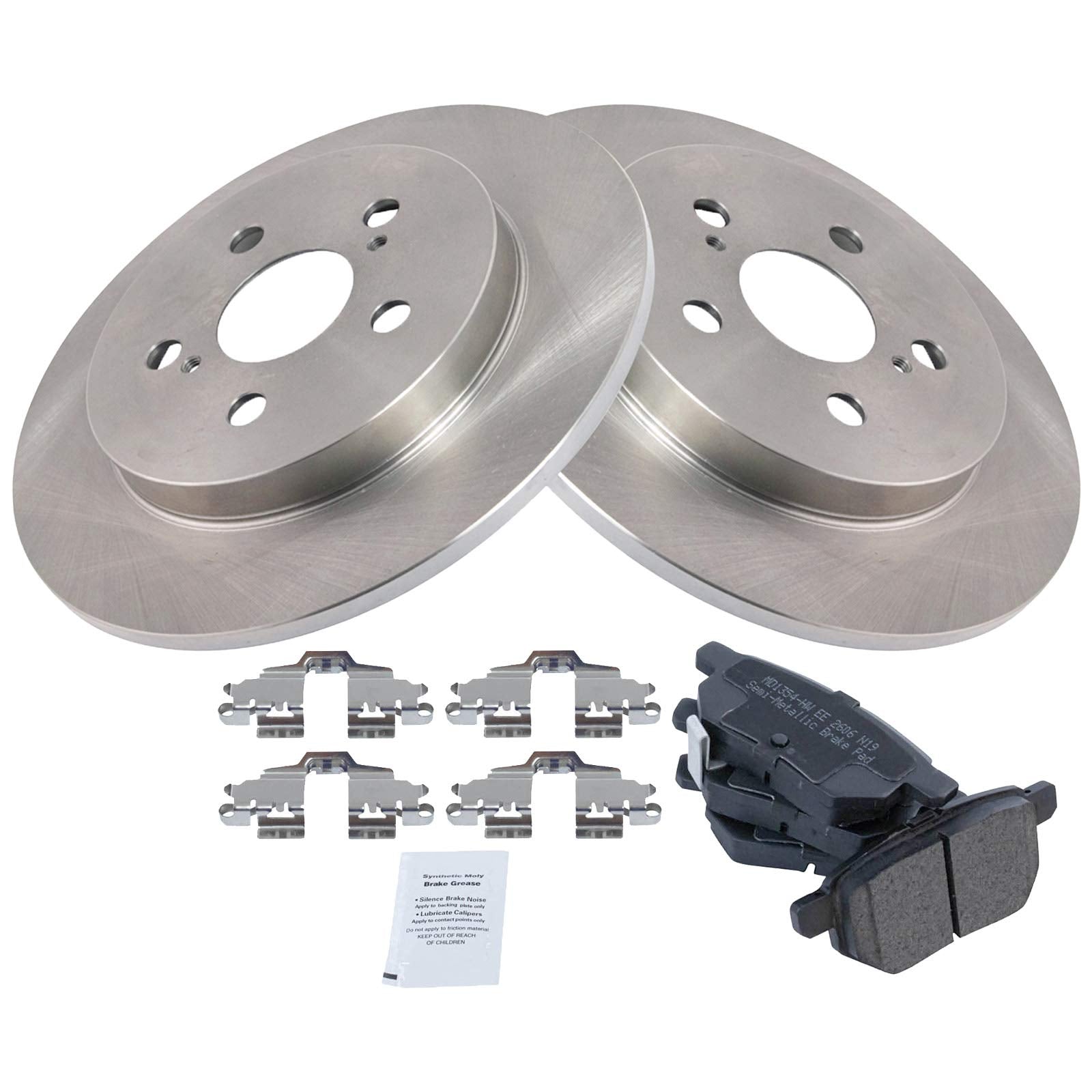 Trq Rear Metallic Disc Brake Pads Set & 2 Rotors Kit For Vibe Matrix 1.8 Corolla Xrs