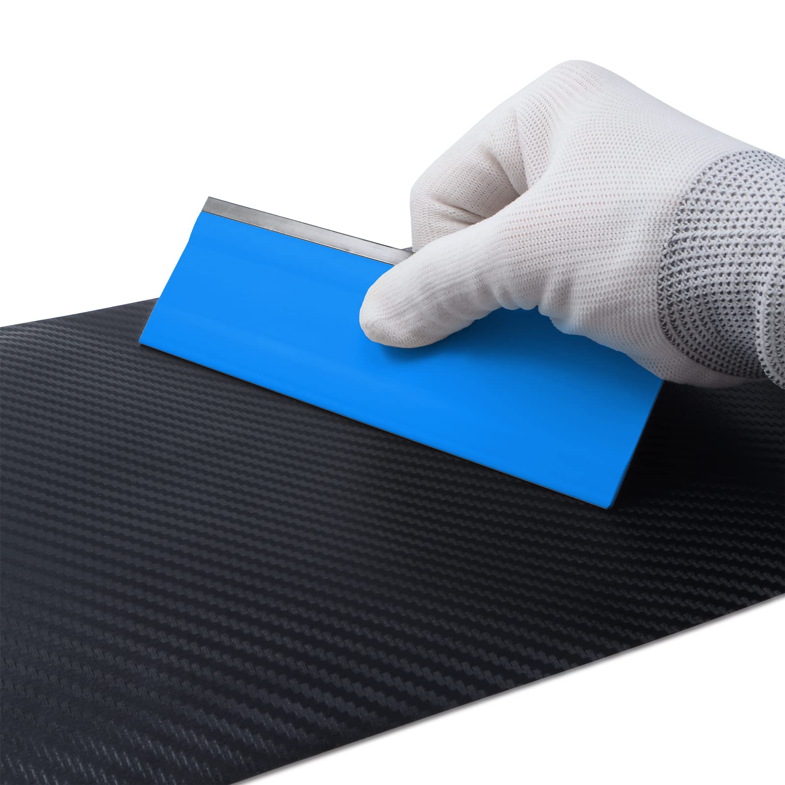 Foshio 6 Inch Rubber Squeegee For Kitchens, Glass, Shower And Car Windows, Film Installation Vinyl Scraper Tint Squeegee, Windshield Glass Cleaning Tool, Pack Of 3 (Blue)