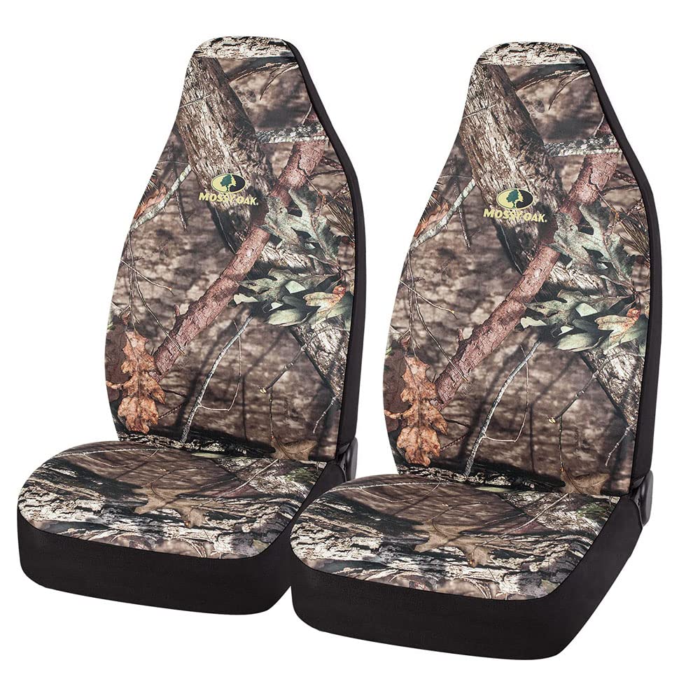 Mossy Oak Full Camo Seat Covers High Back - Made With Rip-Stop Oxford Fabric, Airbag Compatible, Universial Fit Most Bucket Seat