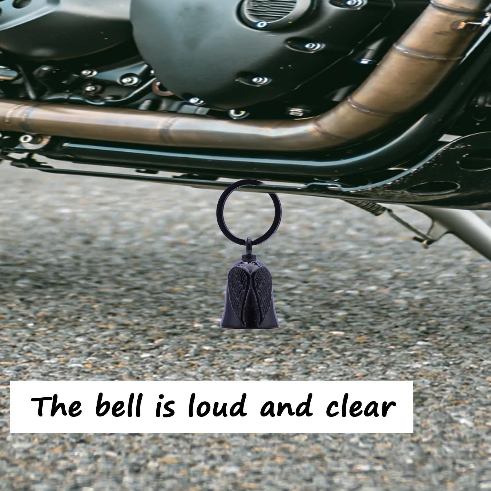 Felimai Motorcycle Bell - Motorcycle Bell Guardian Angel, Motorcycle The Evil Road Spirits Of The Road Will Be Trapped In The Bell (Black)
