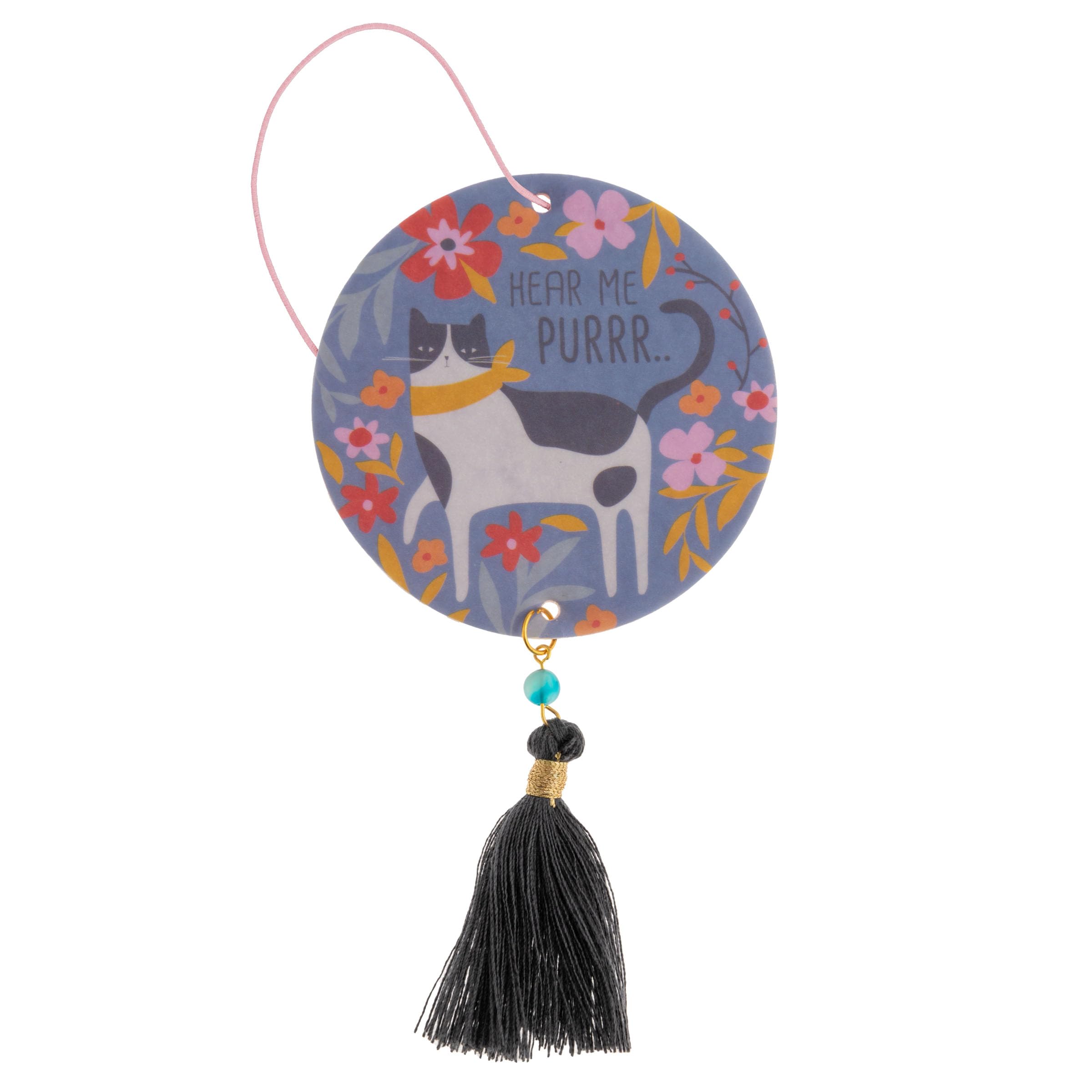 Karma, Essential Oil Air Freshener For Cars Set Of 2, Home & Office - Colorful Decorative Hanging Air Freshener With Tassel, Cat