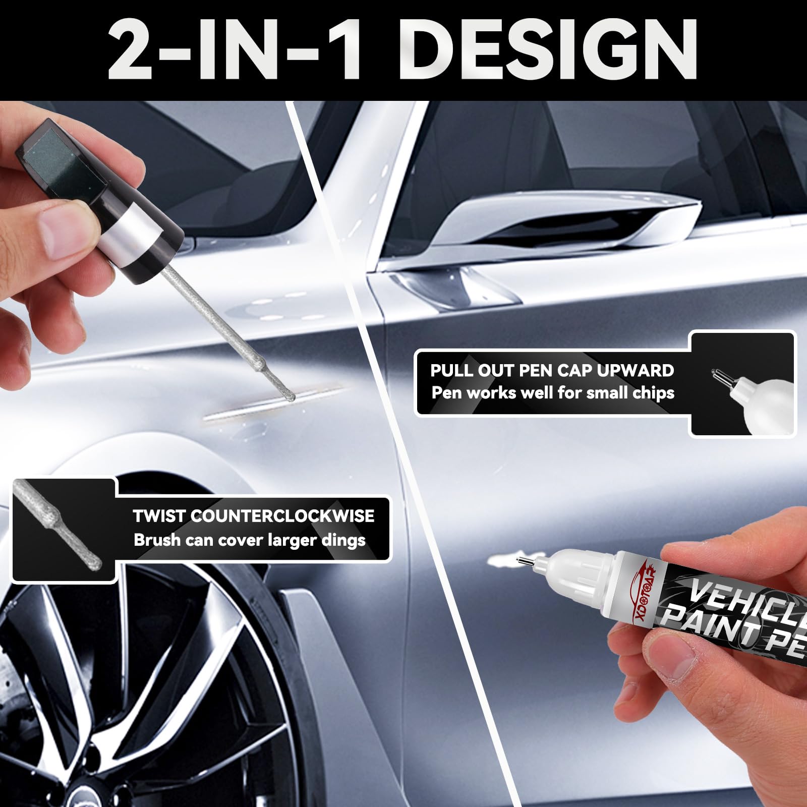 Silver Touch Up Paint For Cars, Color Accurate Car Touch Up Paint, Professional Automotive Paint Scratch Repair, Lasting Auto Sc