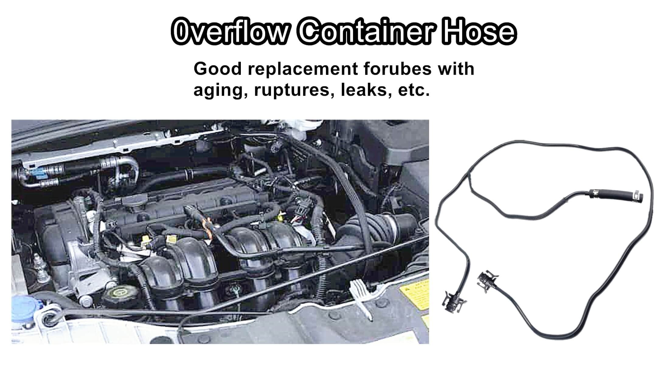 Radiator Coolant Reservoir Hose Fits For Ford Focus 2.0L L4 2012 2013 2014 2015 2016 2017 2018 Engine Coolant Overflow Hose, Hos