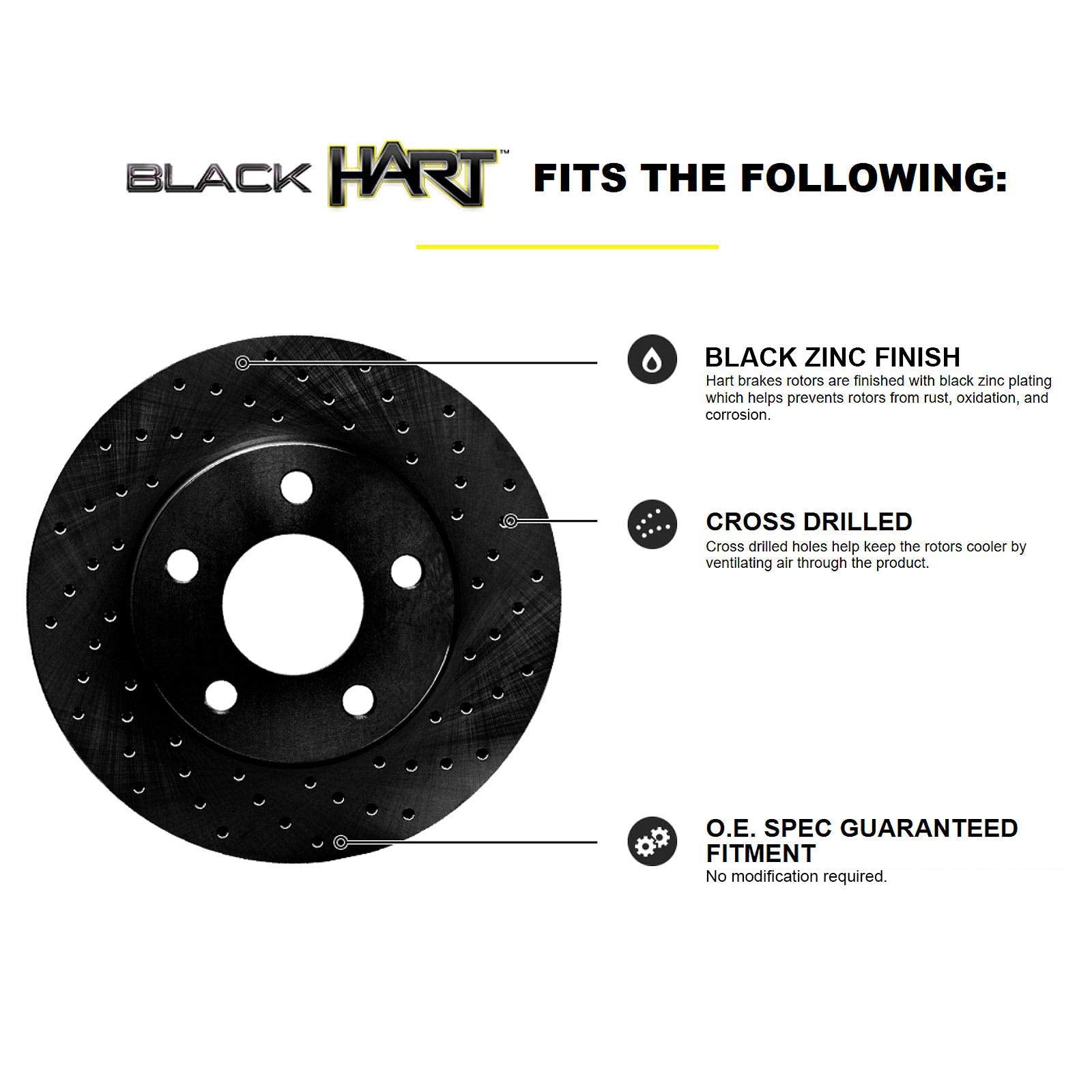 Hart Brakes Front Brakes And Rotors Kit |Front Brake Pads| Brake Rotors And Pads| Ceramic Brake Pads And Rotors - Bhcf.35231.02