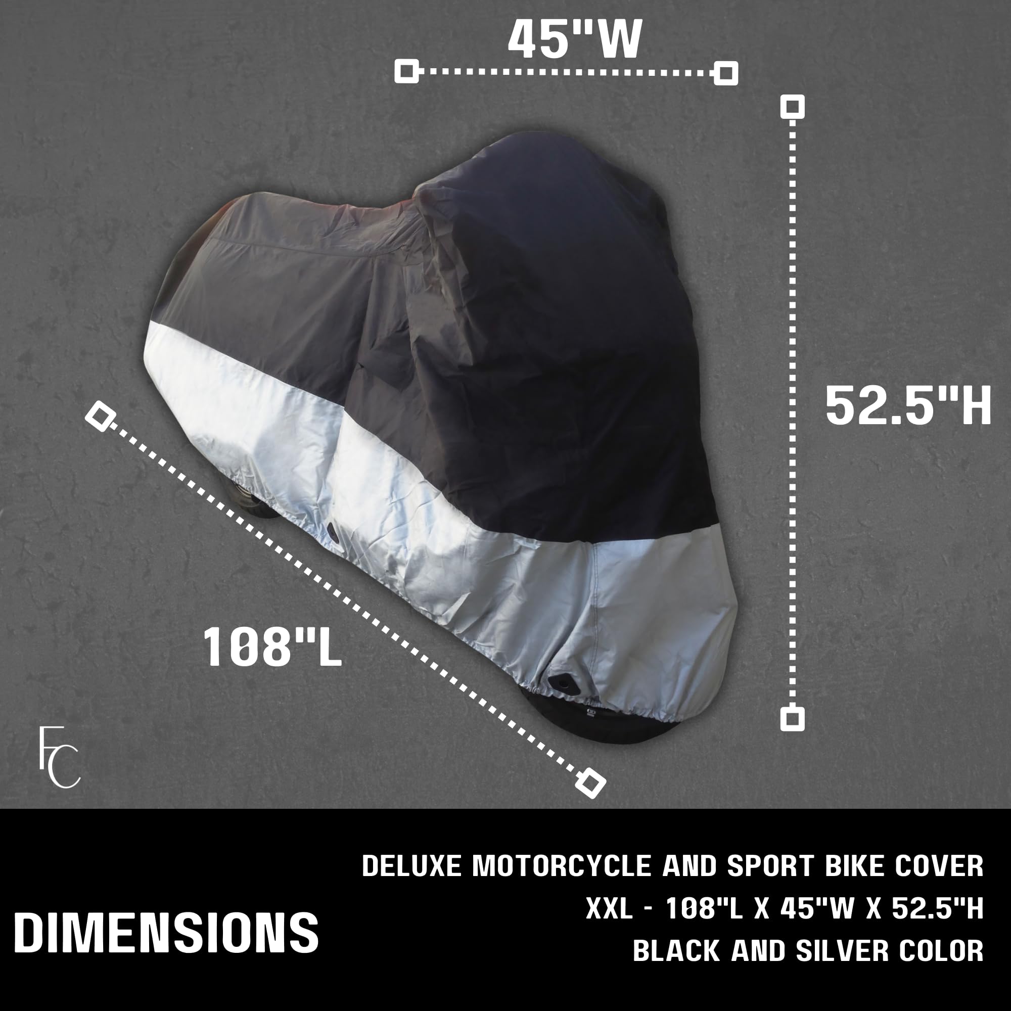 Formosa Covers | Premium Heavy Duty Motorcycle Cover (Xxl). Includes Cable & Lock. Fits Up To 108'' Length Large Cruiser, Tourer