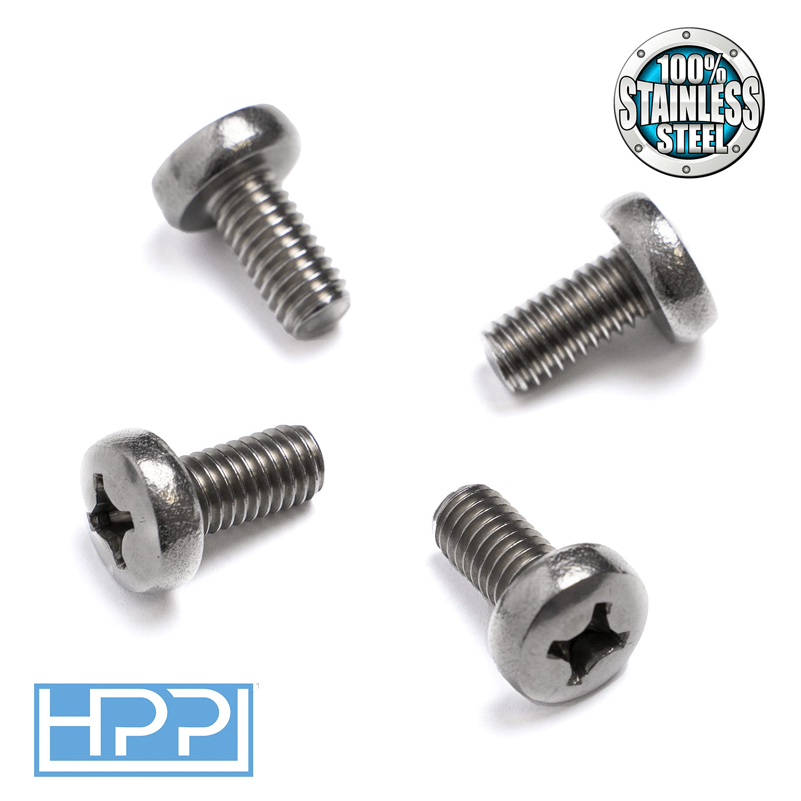 HPP Stainless Steel License Plate Screws for Audi Models - Durable, Compact Size 0.50 X 0.35 X 0.50, Perfect Fit and Finish