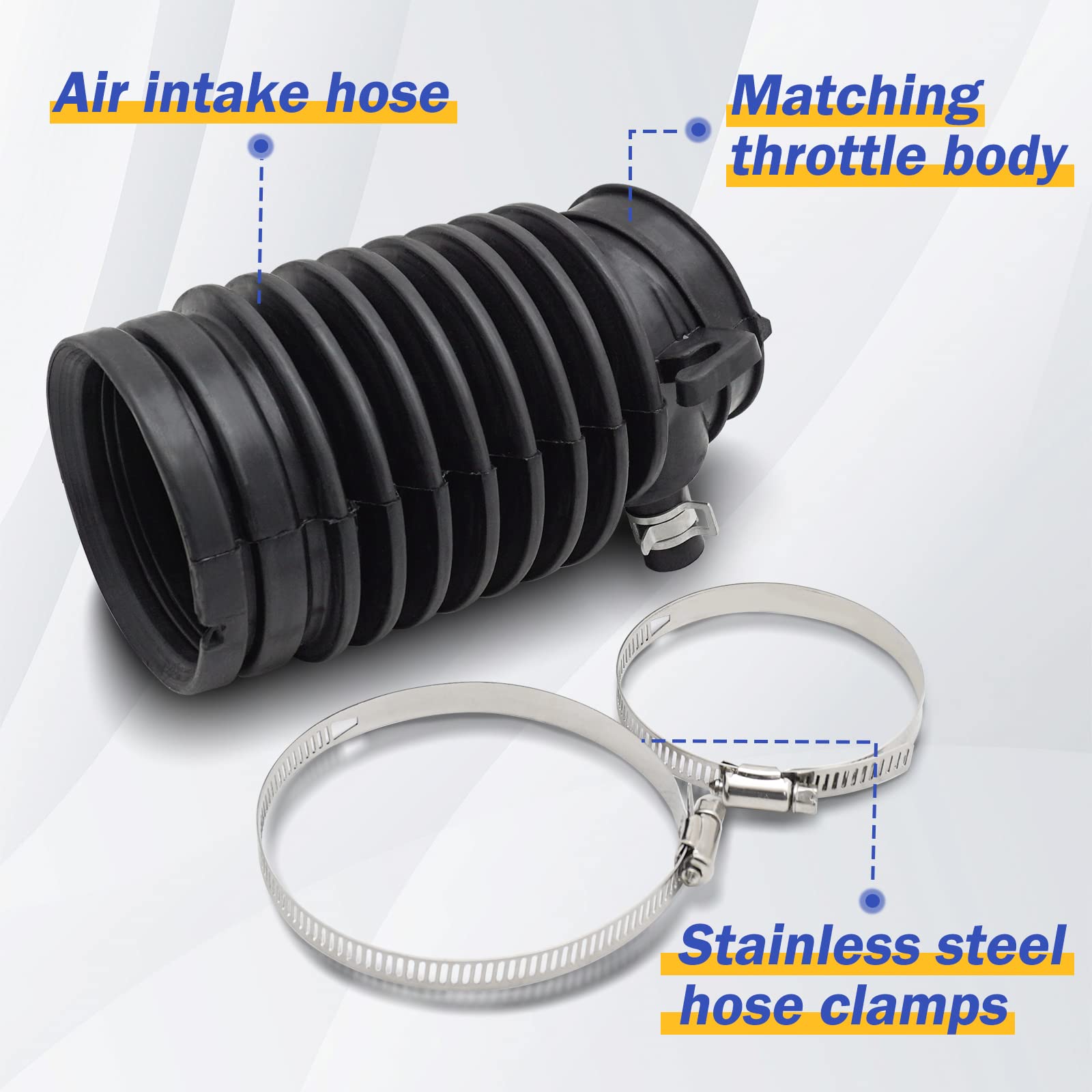 696-001 Air Cleaner Intake Hose Tube With Clamps For 2004-2006 Acura Tl V6 3.2L -2003-2007 Honda Accord V6 3.0L 17228-Rca-A00