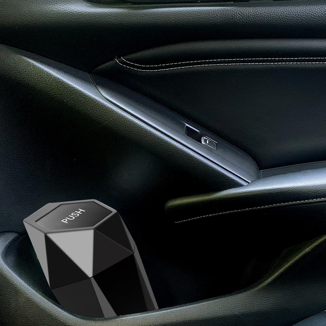 Ginsco Car Trash Can With Lid, Mini Car Trash Can Cup Holder, Car Garbage Can Car Accessories For Interior, Leakproof Car Trash