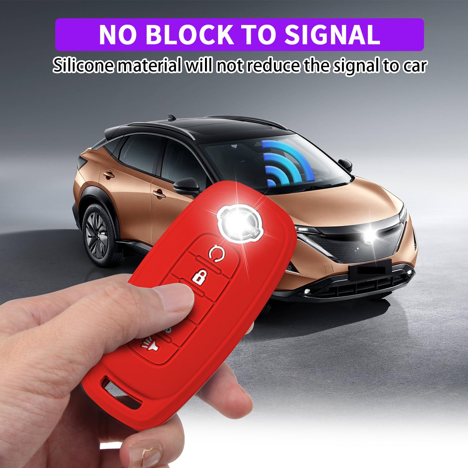 QBUC Key Fob Cover for Nissan, Car Key Fob Protector 5 Buttons Key Case Compatible with 2025 2024 2023 Pathfinder Rogue with Met