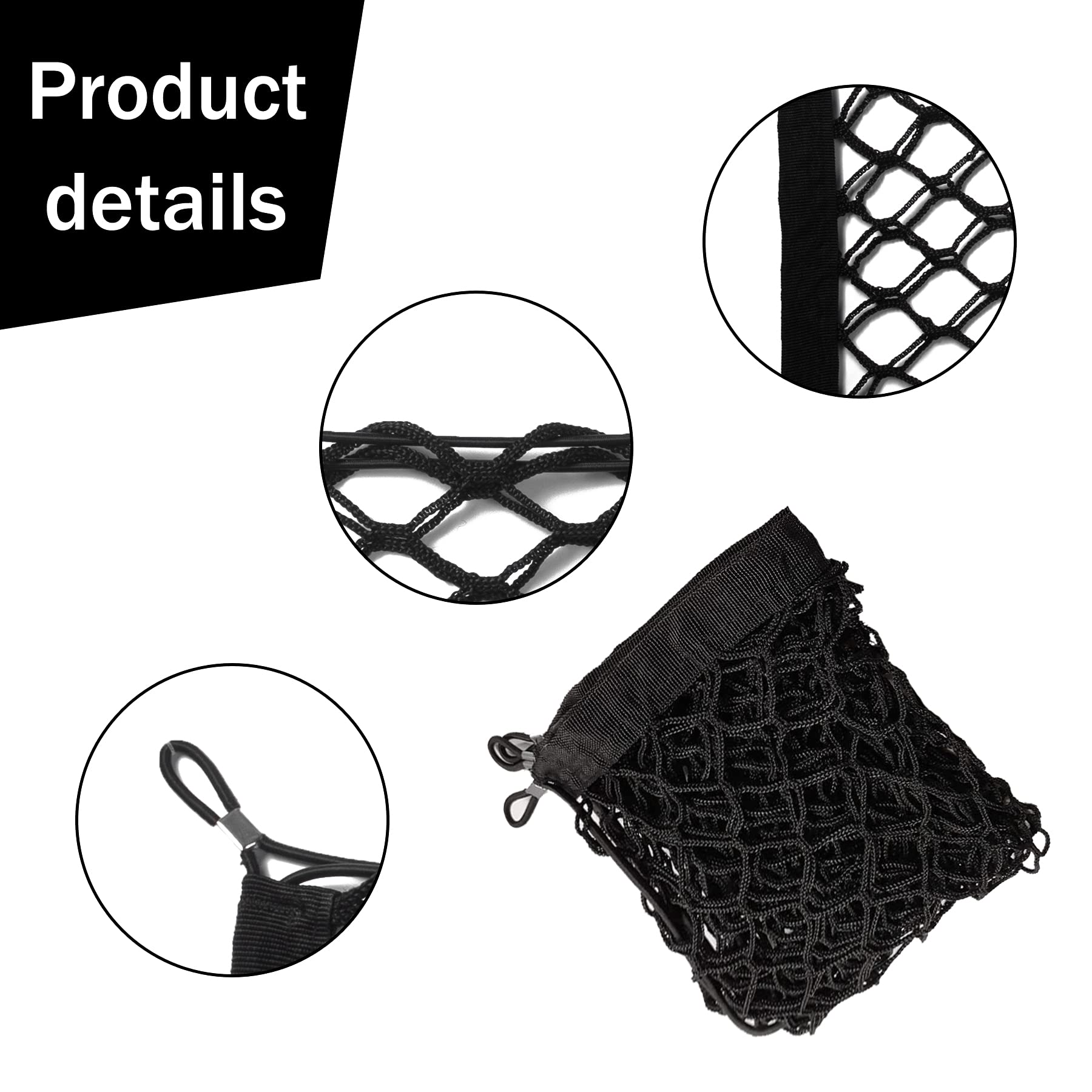 Amiss Truck Bed Cargo Net Stretchable, Adjustable Trunk Storage Net With Hook, Accessories For Pickup Bed Divider Organizer And