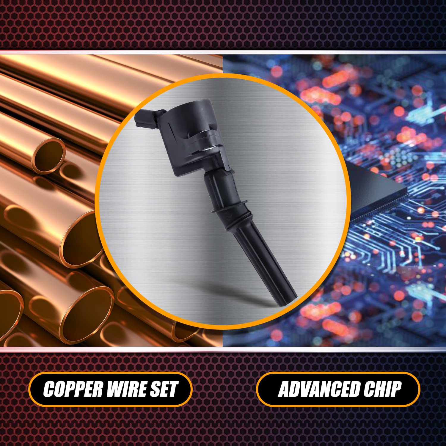 RANSOTO Ignition Coil DG508 & Spark Plug SP479 Compatible With 5.4L Ford Expedition F150 F250 F350 Excursion Lincoln Navigator E