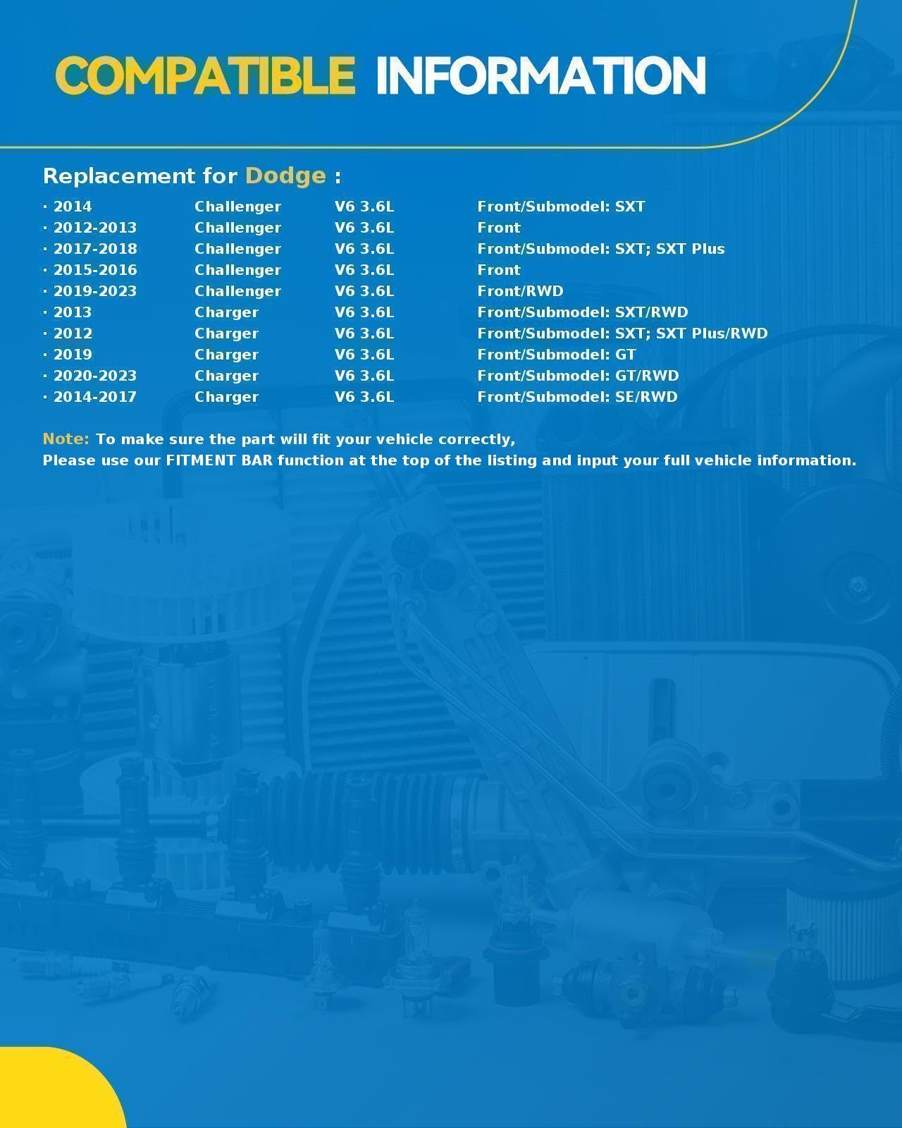 Philtop Front Struts For Charger 2012-2017 3.6L, Charger 2019-2022 3.6L, Challenger 2012-2022 3.6L, Shock Absorber Complete Susp