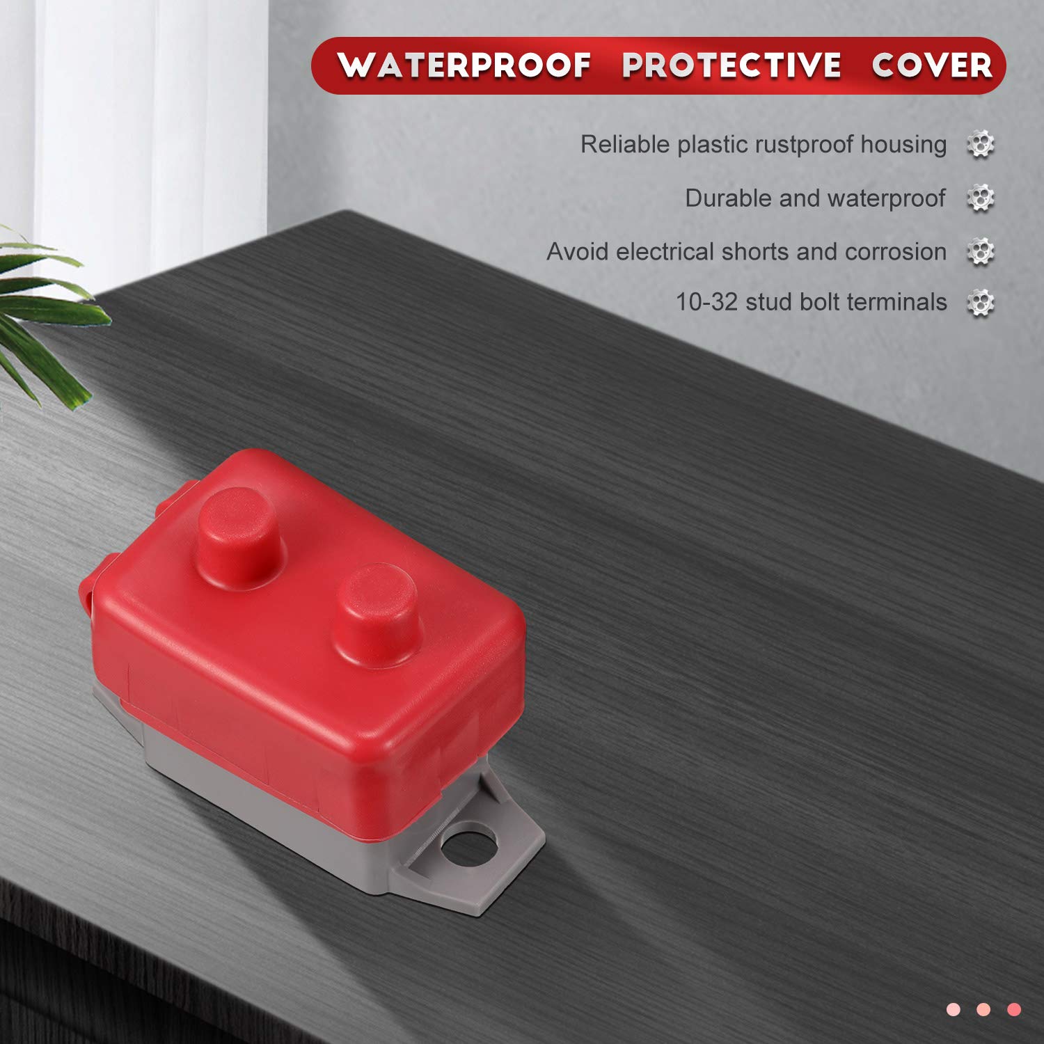 4 Pieces Dc 12V - 24V Automatic Reset Circuit Breaker Circuit Breaker With Cover Stud Bolt For Automotive And More (40 Amp)