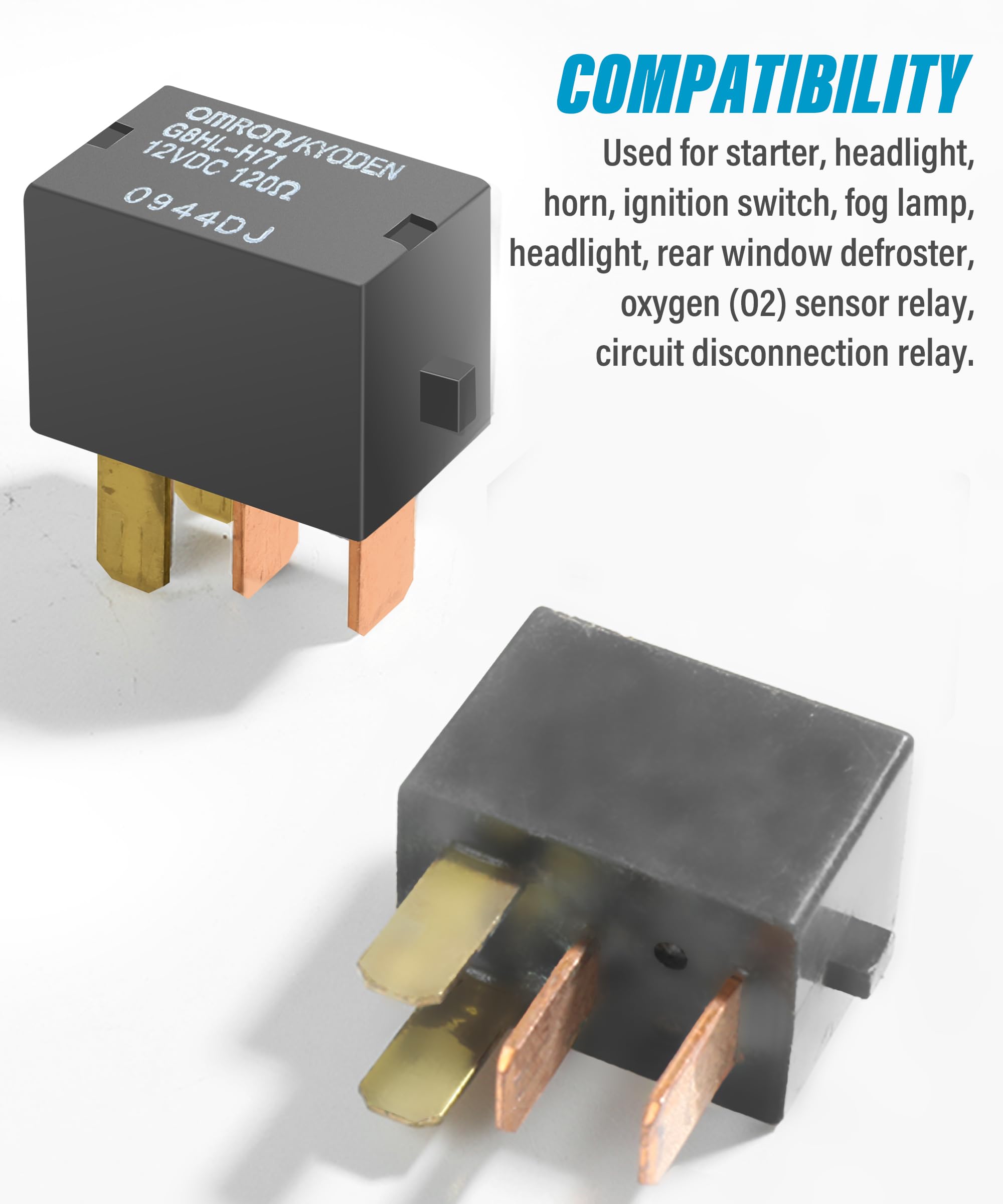 Zlirfy 2 Pack Ac Relay,Ac And Starter Relay,39794-Sda-A03 39794-Sda-A05,A/C Fan Motor,Head Lump,Multiple Use Relay Plug,4 Pins P
