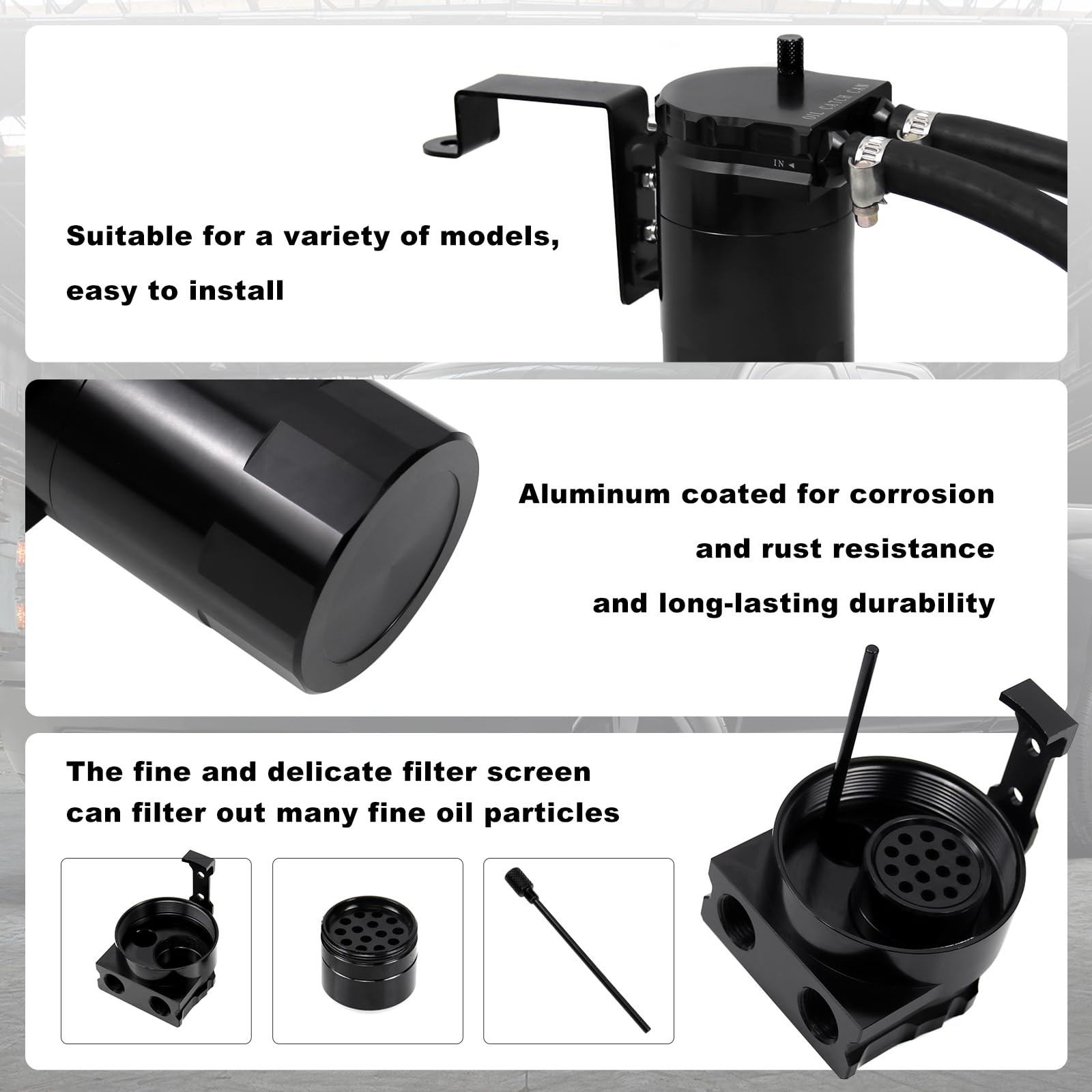 RULLINE Oil Catch Can Compatible with 2014-2018 Chevy Silverado 1500 GMC Sierra 1500 2015-2020 Chevy Tahoe Suburban GMC Yukon