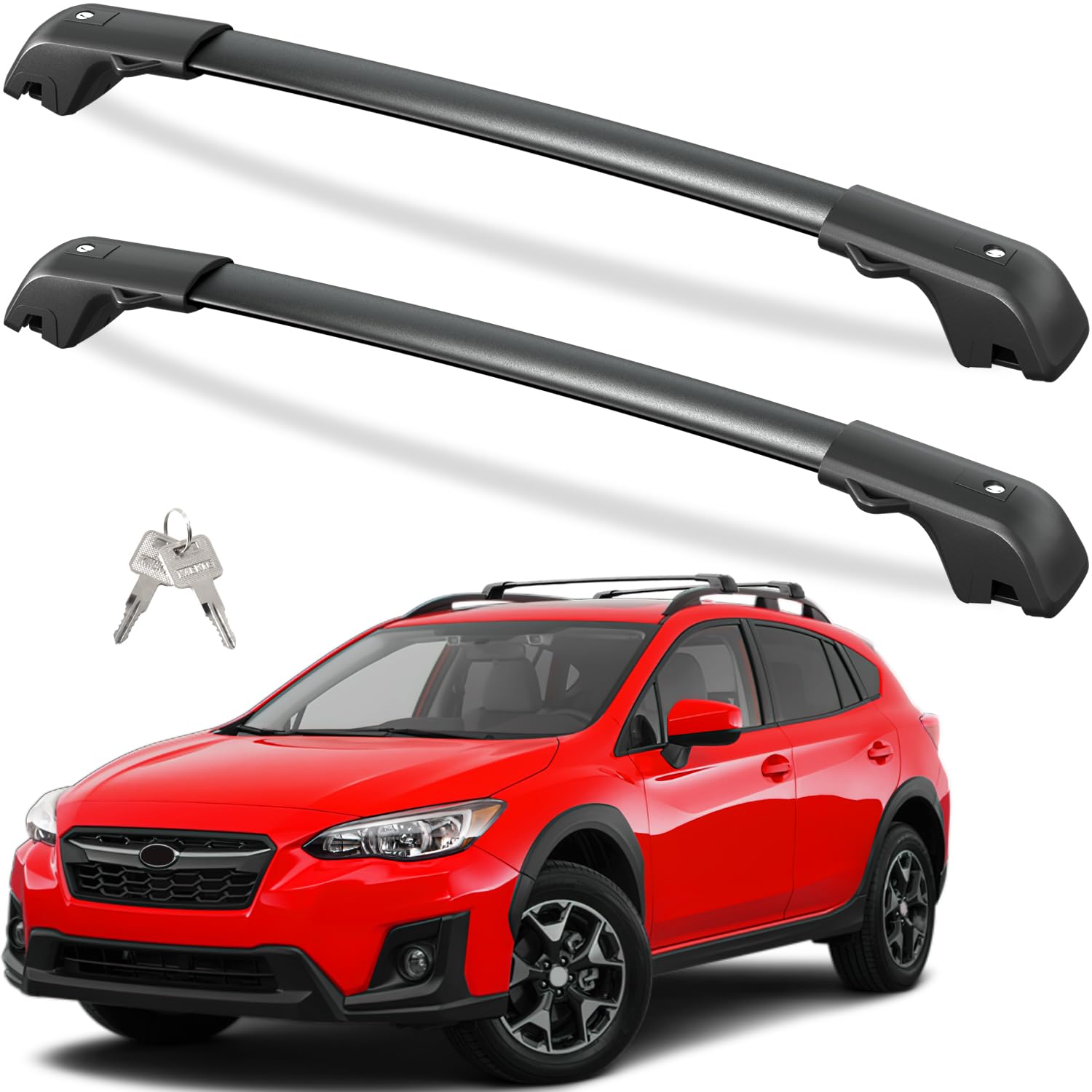 Tuyoung 220lbs Lockable Roof Rack Cross Bars Compatible with Subaru Crosstrek 2018-2023 & Impreza 2017-2023 with Side Rails, Hea
