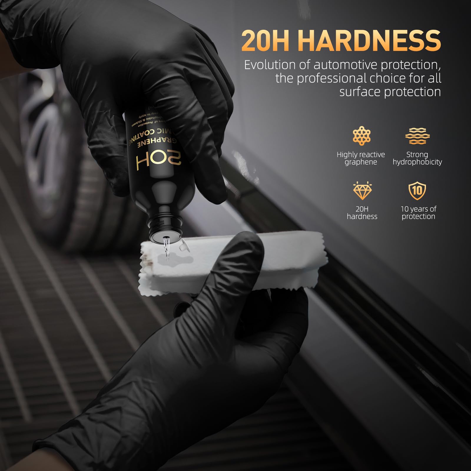 20H Advanced Graphene Ceramic Coating For Cars (70Ml) - Car Detailing Kit, 10+ Years Of Long Lasting Protection, Apply After Car