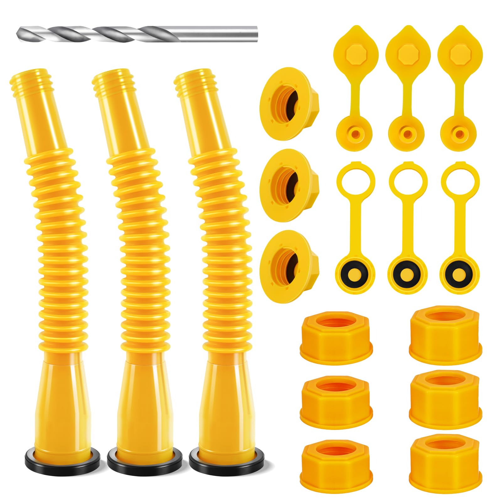 Gas Can Spout Replacement, Anti-Spill Gas Can Nozzle Replacement, 3-Kit Gas Can Spouts No Leaky, Upgraded Replacement Gas Can Sp