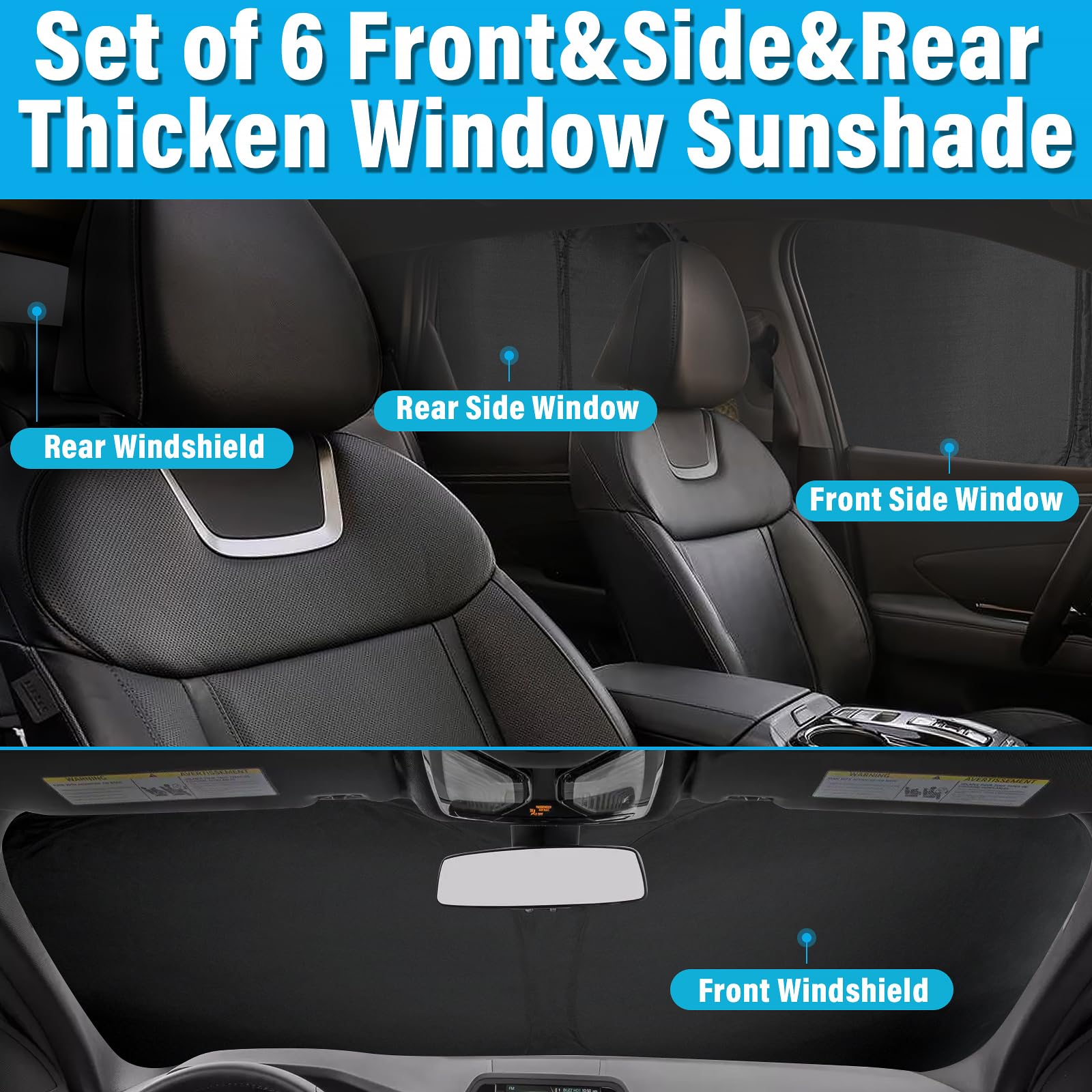 Kmf Windshield Sun Shade Replacement For Chevy Blazer Accessories 2019-2024, Side Window Sun Shade Cover Sun Visor Shield Cover,