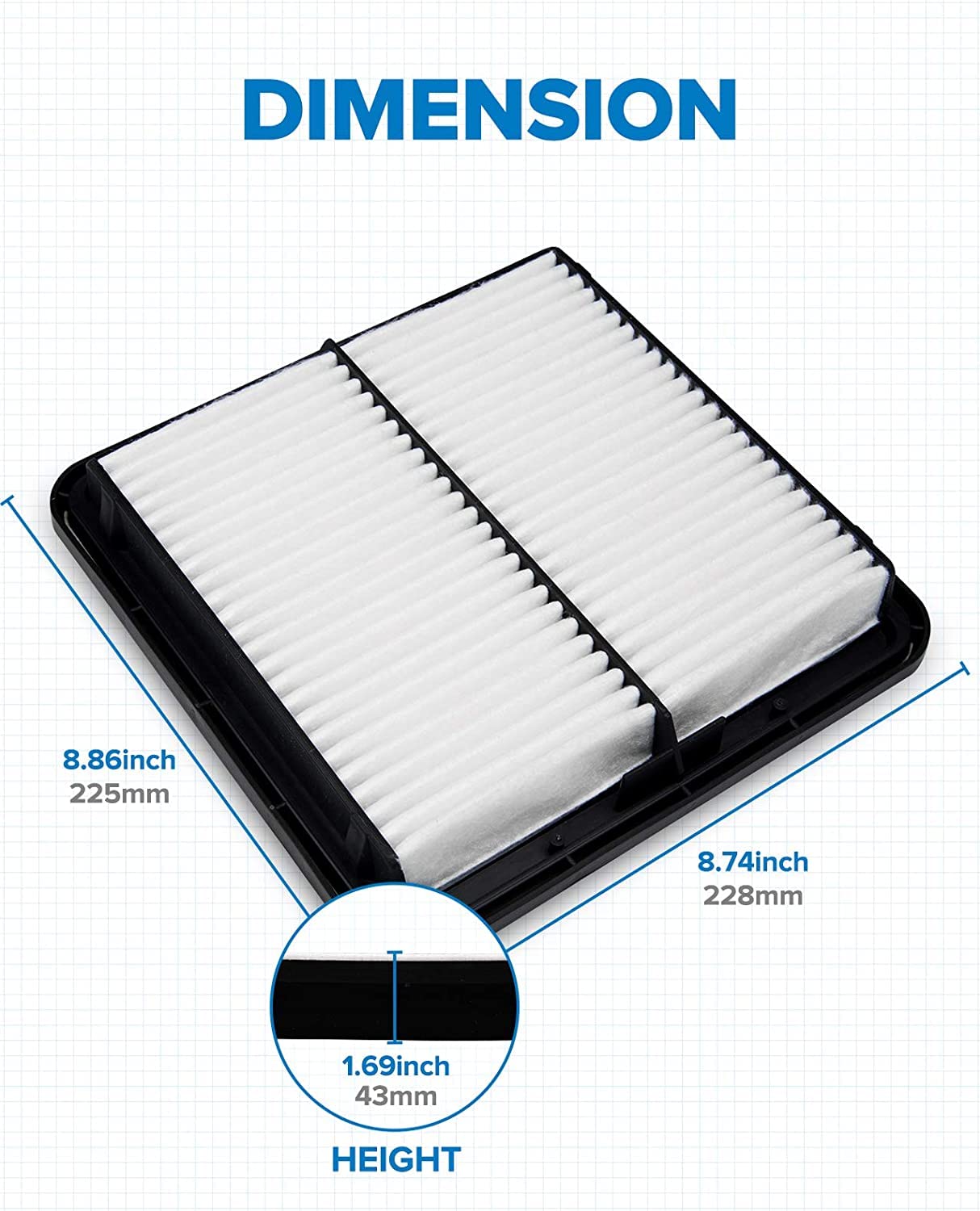 Philtop Engine Air Filter Ca9997 Replacement For Subaru Impreza (2008-2016), Legacy (2005-2019), Outback (2005-2019), Wrx (2015-2018), Forester (2009-2018), Tribeca (2008-2014)